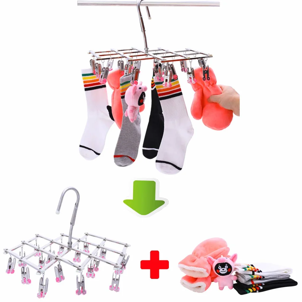 Percha de Secado Goteo Acero Inoxidable Tendedero Plegable Portátil Resistente al Viento 18 Pinzas Verde