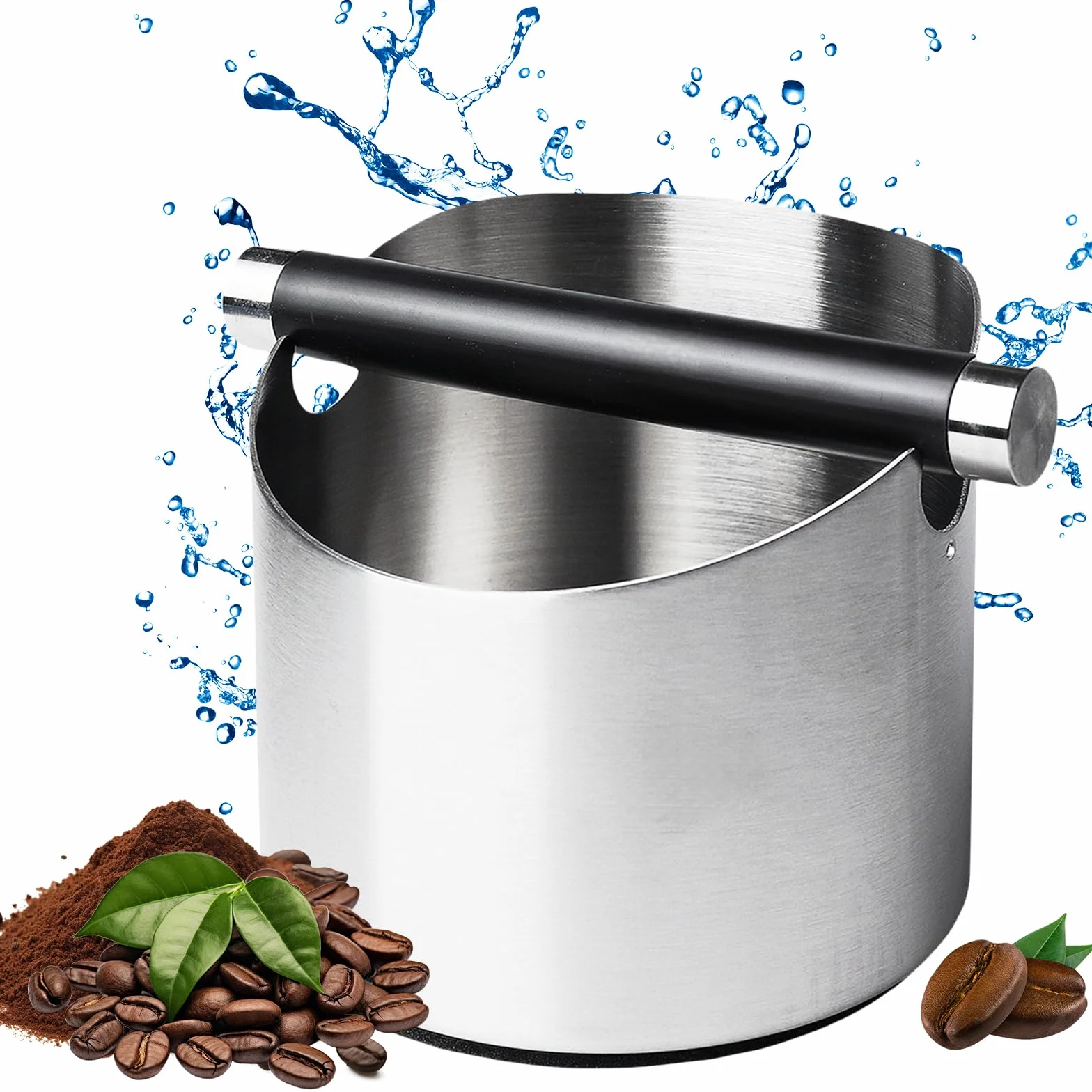 Recipiente para batir, recipiente para portafiltros, recipiente para tamiz, Knock Box portafiltros, accesorios para café molido, caja de café