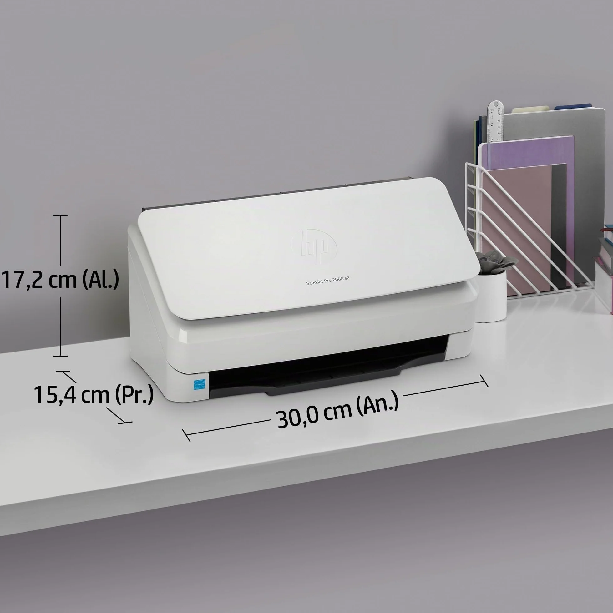 HP ScanJet Pro 2000 s2 Escáner Documentos ADF 50 Hojas Doble Cara 35 ppm 70 ipm USB 3.0 Gris