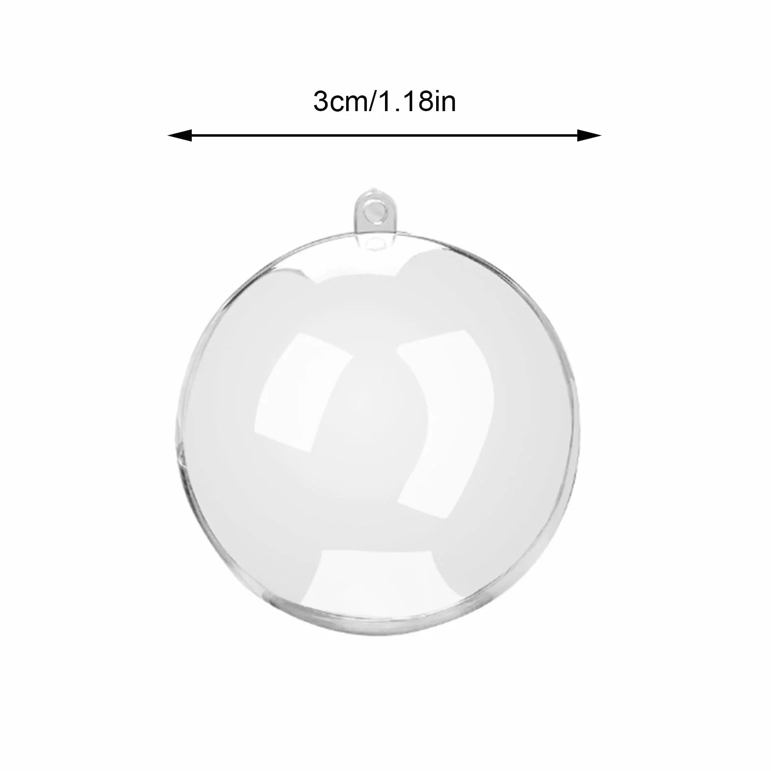 Bolas Acrílicas Transparentes Rellenables, 30 Piezas Plástico para Decoración Navidad Bodas Fiestas