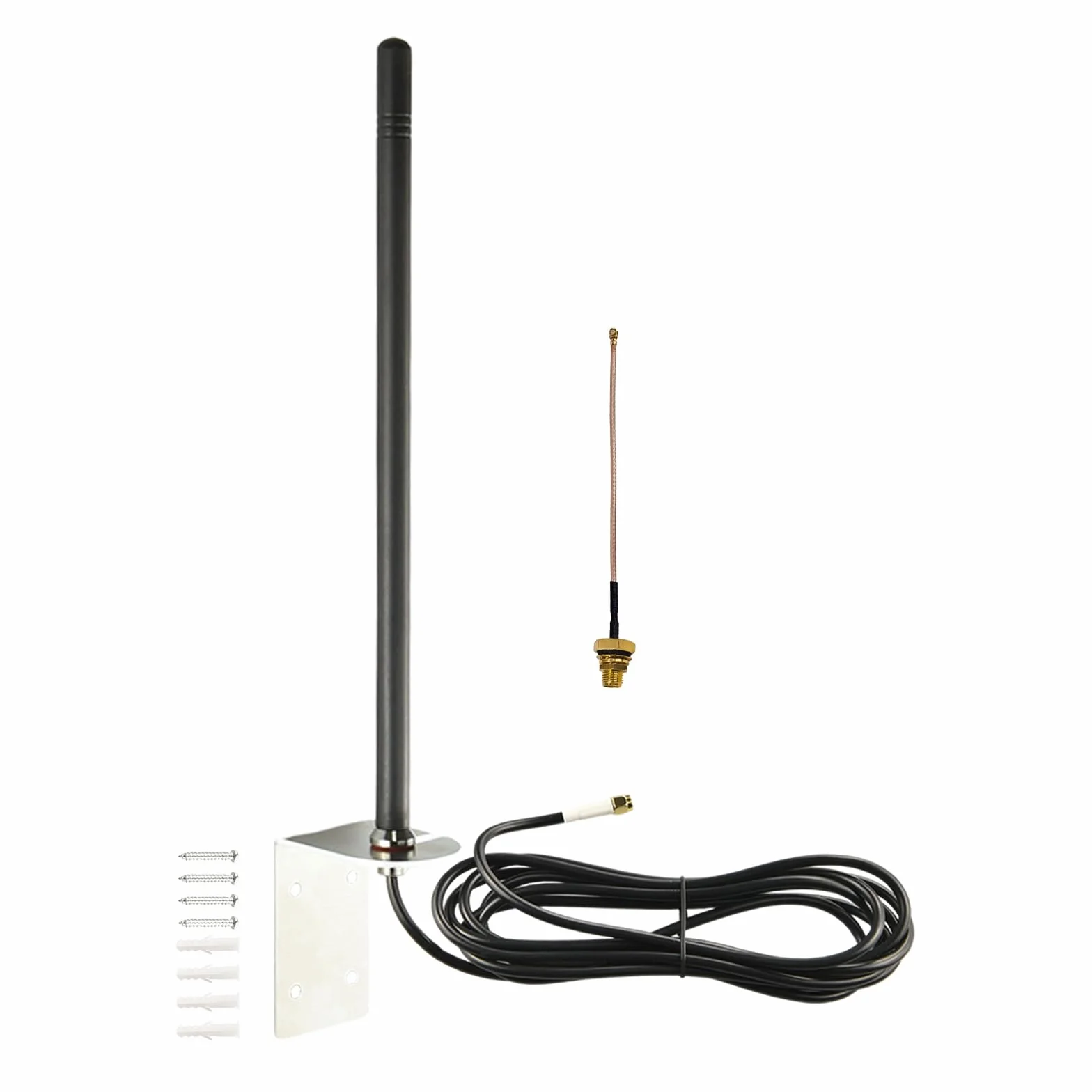 Antena Lora 868 MHz con Soporte de Pared Antena omnidireccional LoRaWAN con Cable RG58 de 3 m Compatible con Placas de Desarrollo Meshtastic ESP32 Lora V3, OLED y módulos Lora