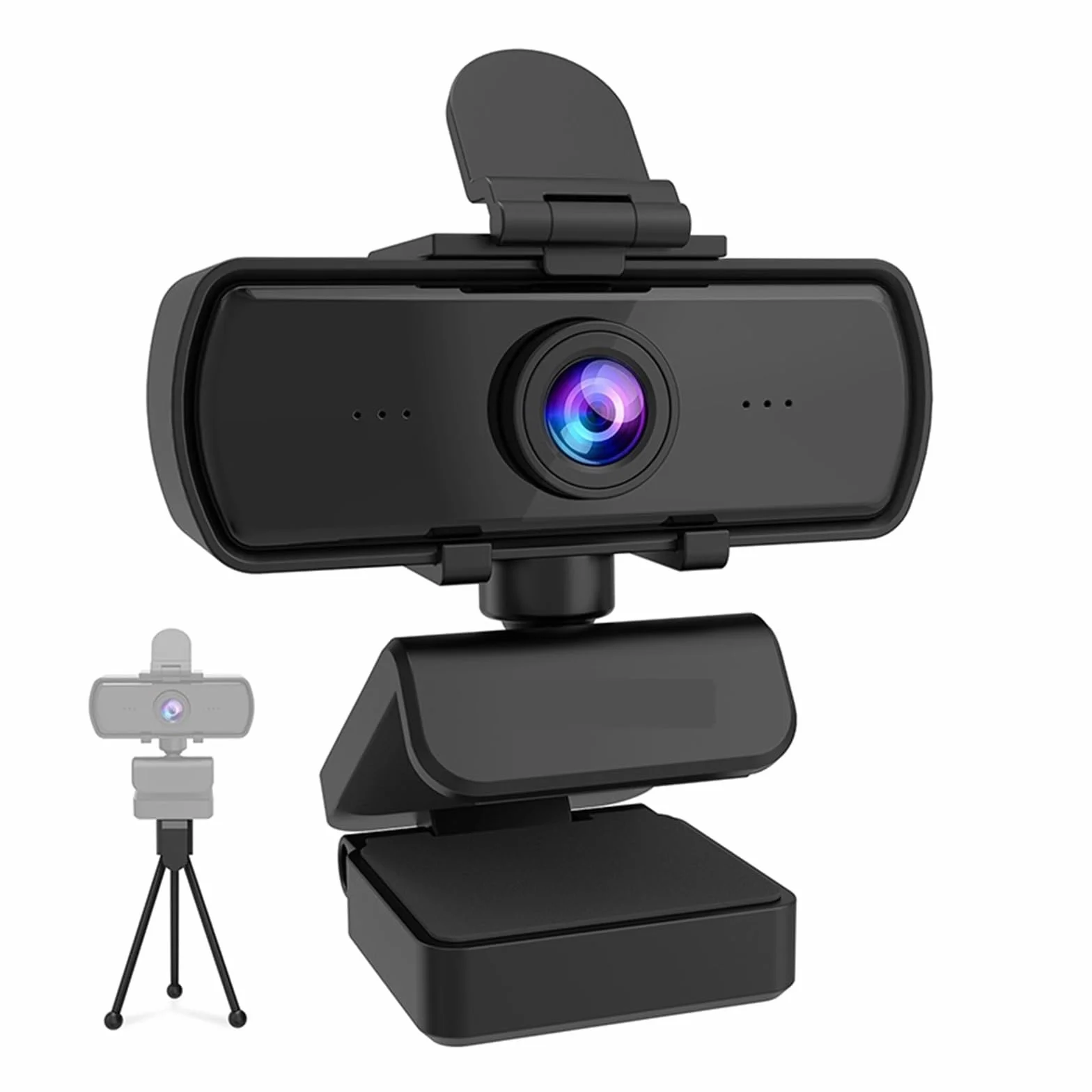 Cámara Web, Cámara Web for PC Full HD de 1440p con micrófono, trípode, for computadora portátil Escritorio USB, cámara transmisión en Vivo for videollamadas for conferencias, grabación