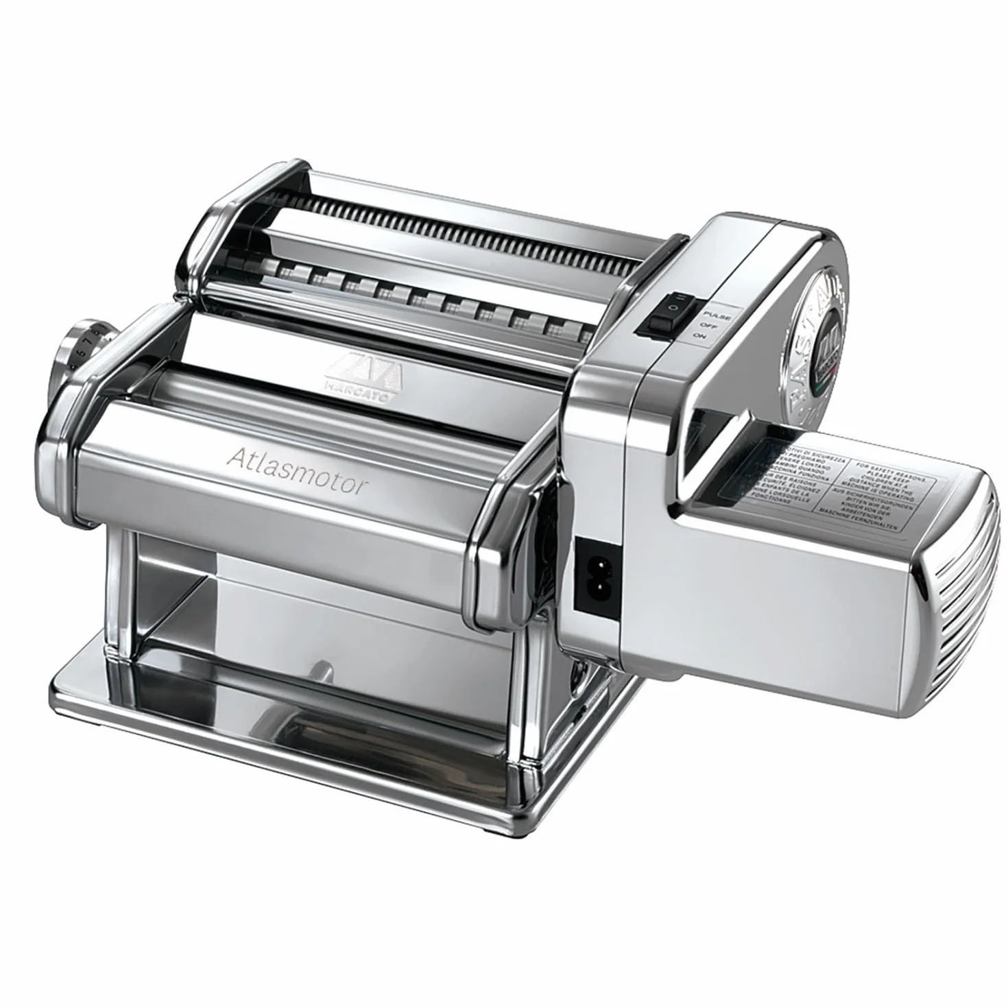 Marcato Atlas 150 + Motor Máquina eléctrica para pasta de acero inoxidable