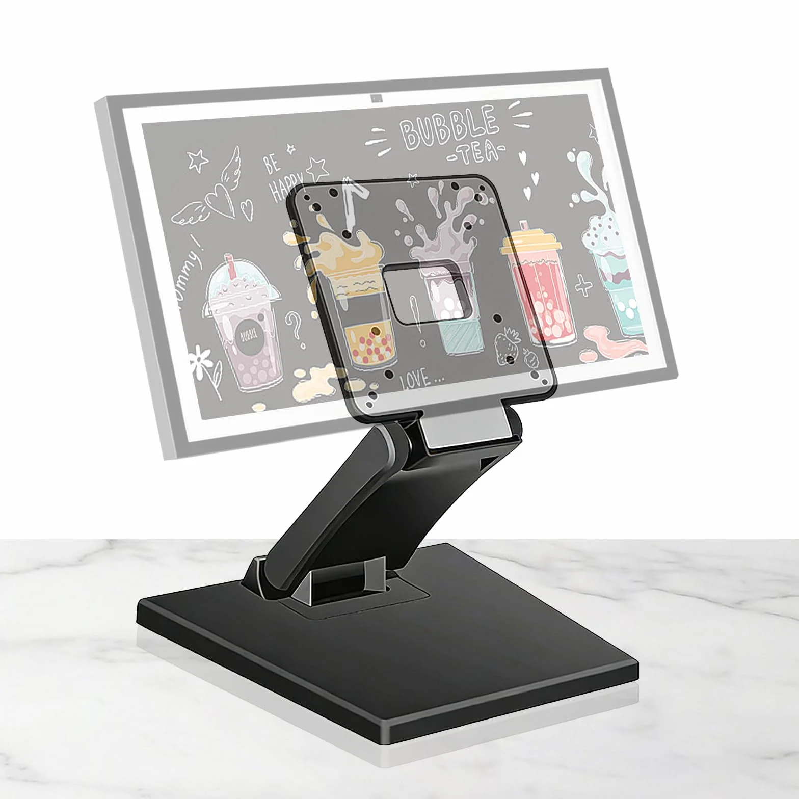 Soporte de monitor para pantalla táctil, VESA 75 x 75/100 x 100 mm, para pantallas de 13 a 24 pulgadas, inclinable y regulable en altura, soporte para monitor de escritorio, soporte de escritorio