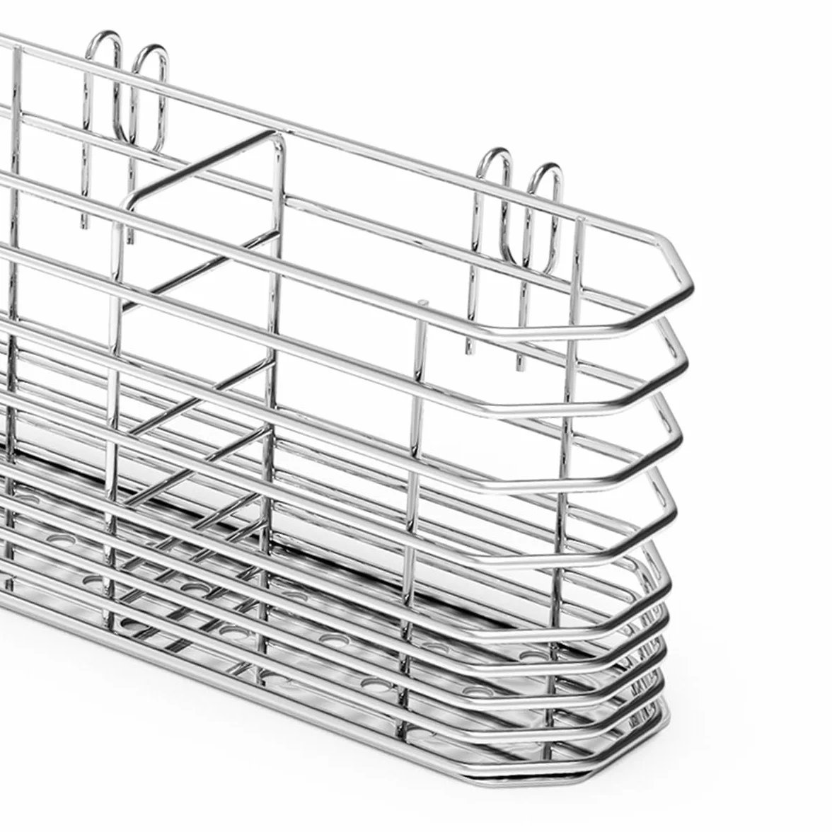 Escurridor de cubiertos y platos para encimera de cocina plateado