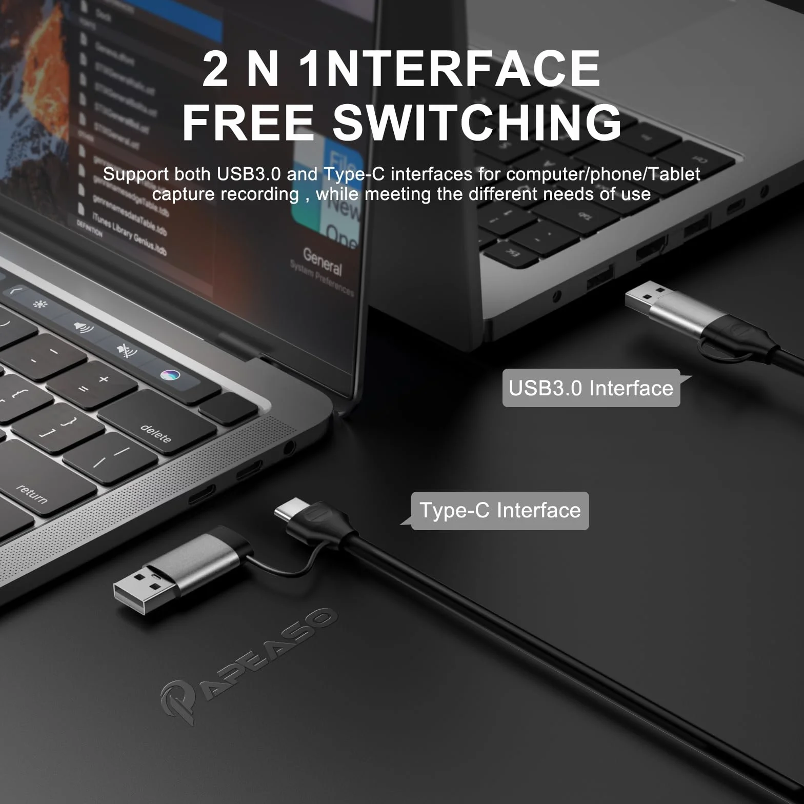 capturadora Video Papeaso, capturadora 4K HDMI a USB/USB C 3.0, Dispositivo de Captura de Video 1080P 60FPS, para transmisión, enseñanza, Juegos, videoconferencia o transmisión en Vivo