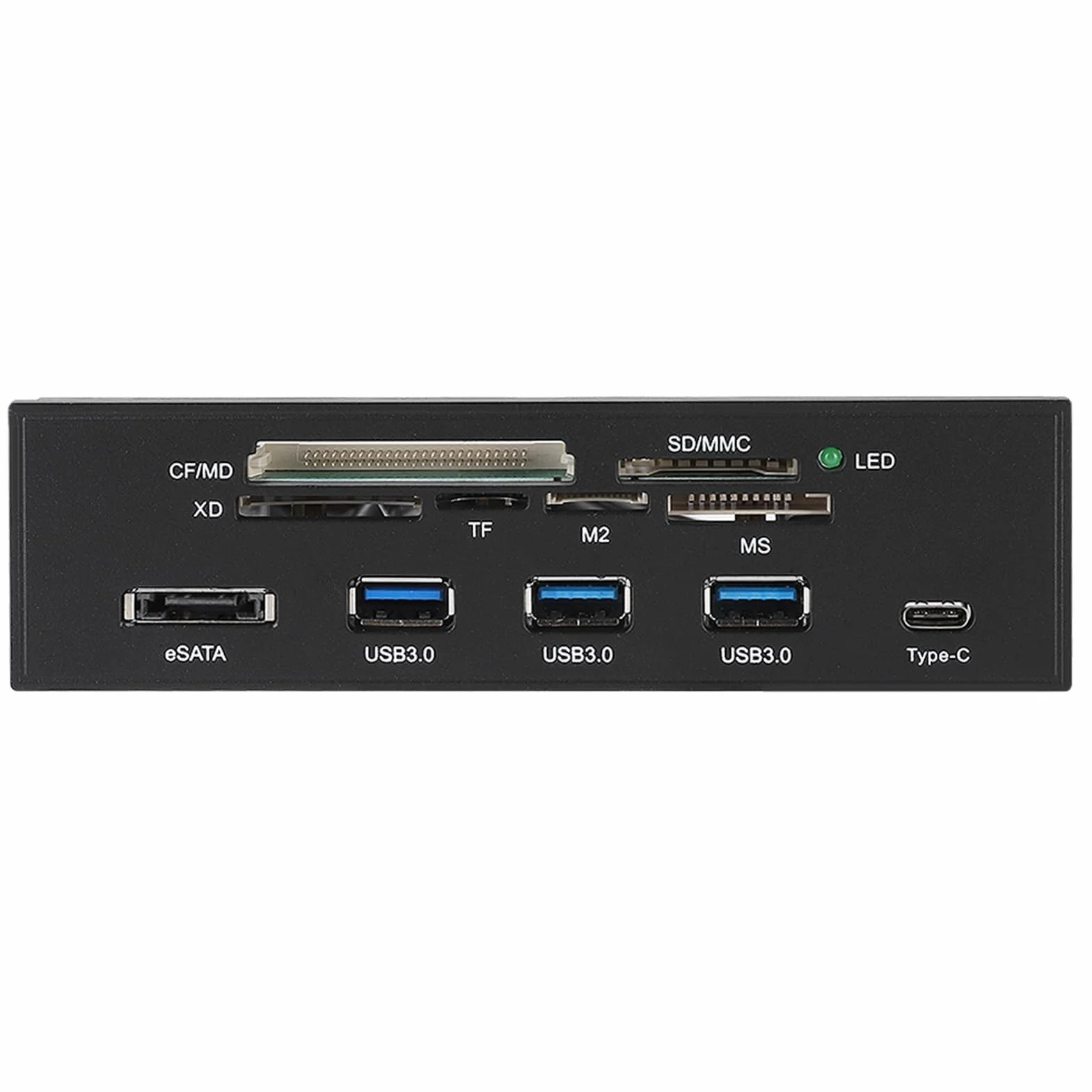 Lector De Tarjetas Interno, Interfaz USB 3.0 De 5,25 Pulgadas PC Panel Frontal Lector De Tarjetas Interno Concentrador Lector De Tarjetas Todo En Uno M2 SD MS XD CF TF Tarjeta Para Caja De Computadora