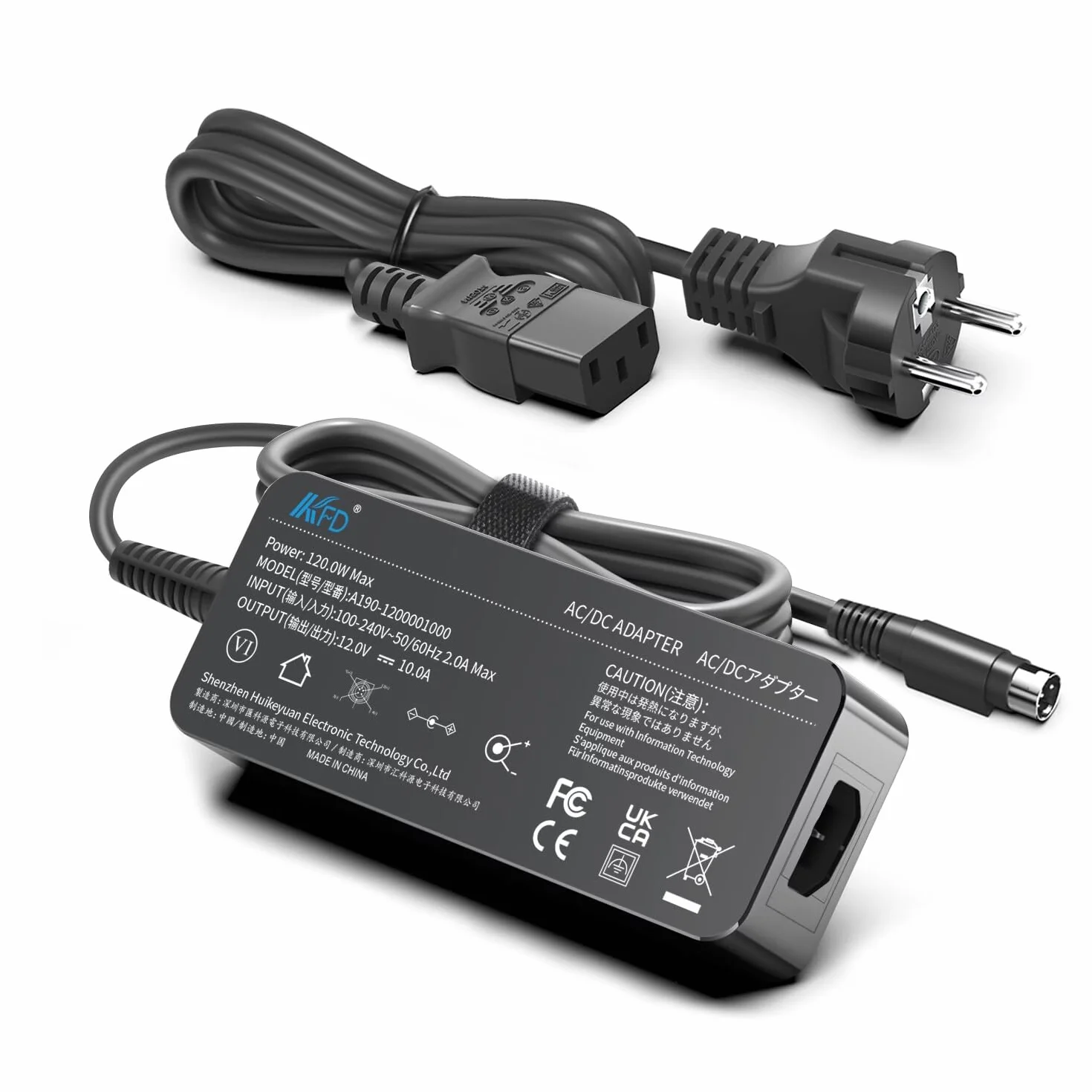 KFD 12 V 10 A 120 W Fuente de alimentación cargador para QNAP Turbo TS419 SP-4BAY-ADAPTOR NAS TS-419 TS-420 TS-421 TS410 TS-412 TS409 TS-439 TS-459 IS-400 4-Bay Nas Server DS15009 20 DS1 520+ AC