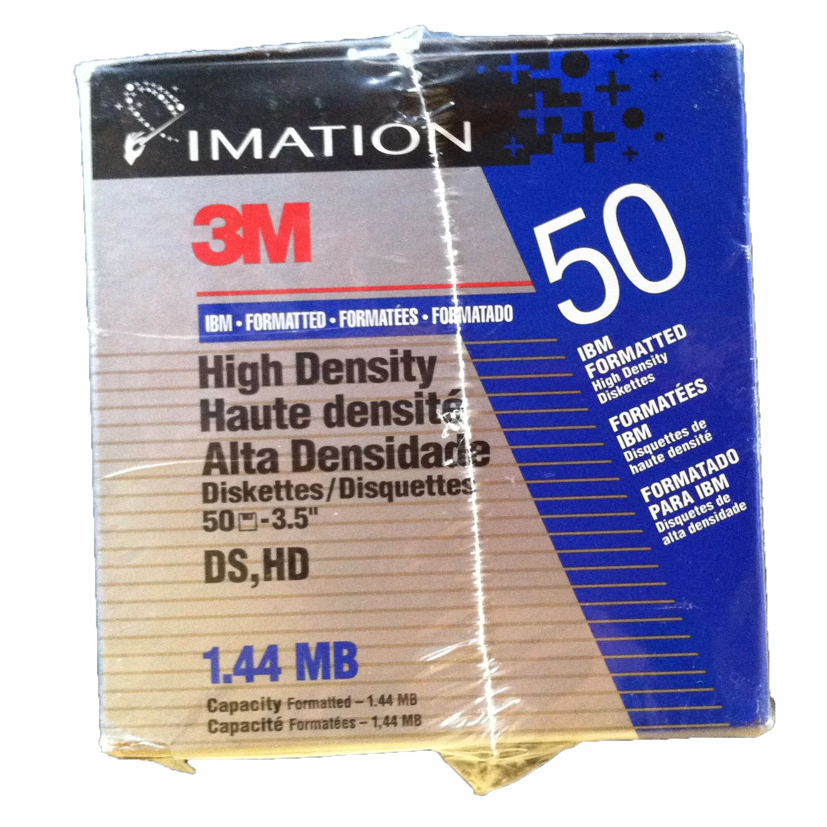 Imation 3,5 "disquetes 3 m IBM formato de alta densidad DS, HD 1.44 MB, Caja de 50