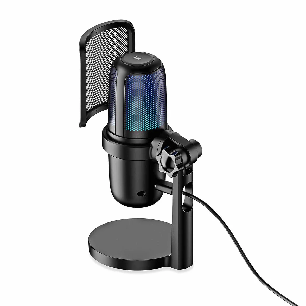 NEDIS Micrófono para Streaming y Gaming - Utilizado para: sobremesa/portátil - USB Type-A - Interruptor de Encendido/Apagado - Filtro Pop