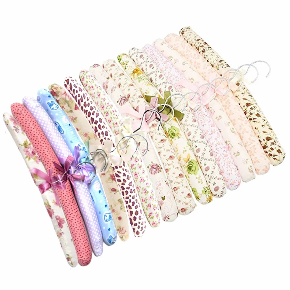 Percha Acolchada 5 Piezas Perchas Florales para Camisa Vestido Suave Colgador de Rack