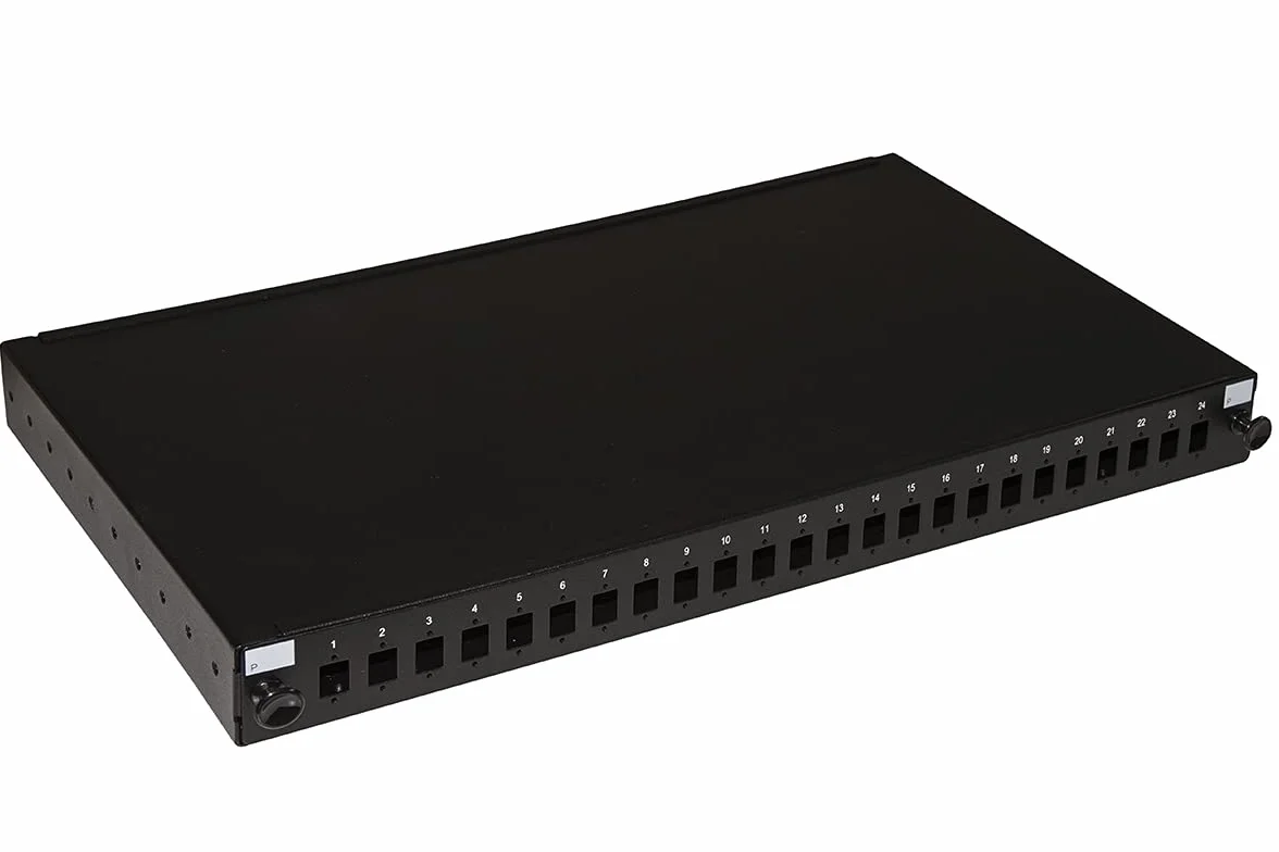 LINK LK24FON - Panel de Fibra óptica de 19 Pulgadas con 24 Puertas SC Simplex O LC Duplex, Profundidad de 250 mm, Negro con Accesorios