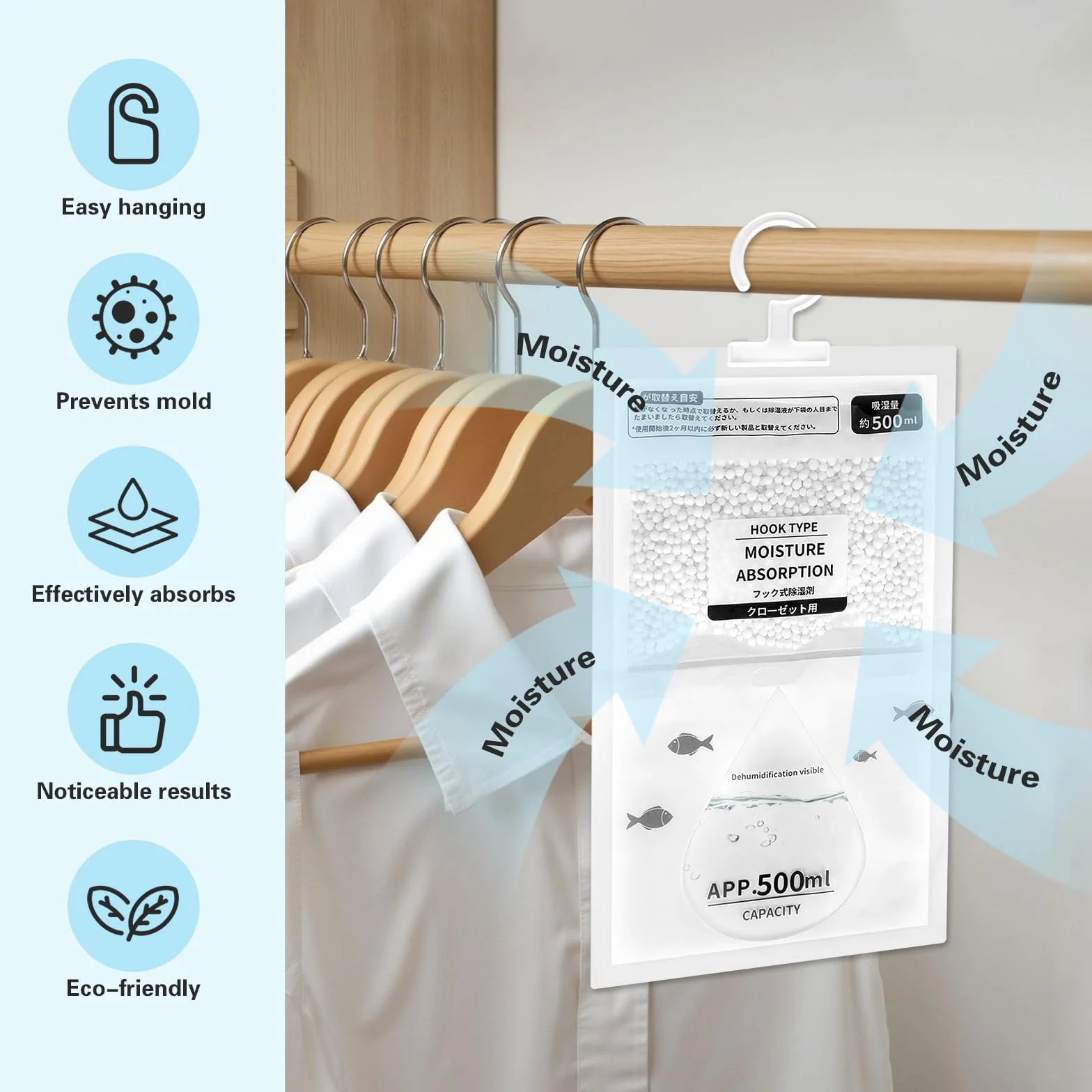 Antihumedad Armarios Deshumidificador 10 Pack Absorbe Humedad Quitador Antimoho