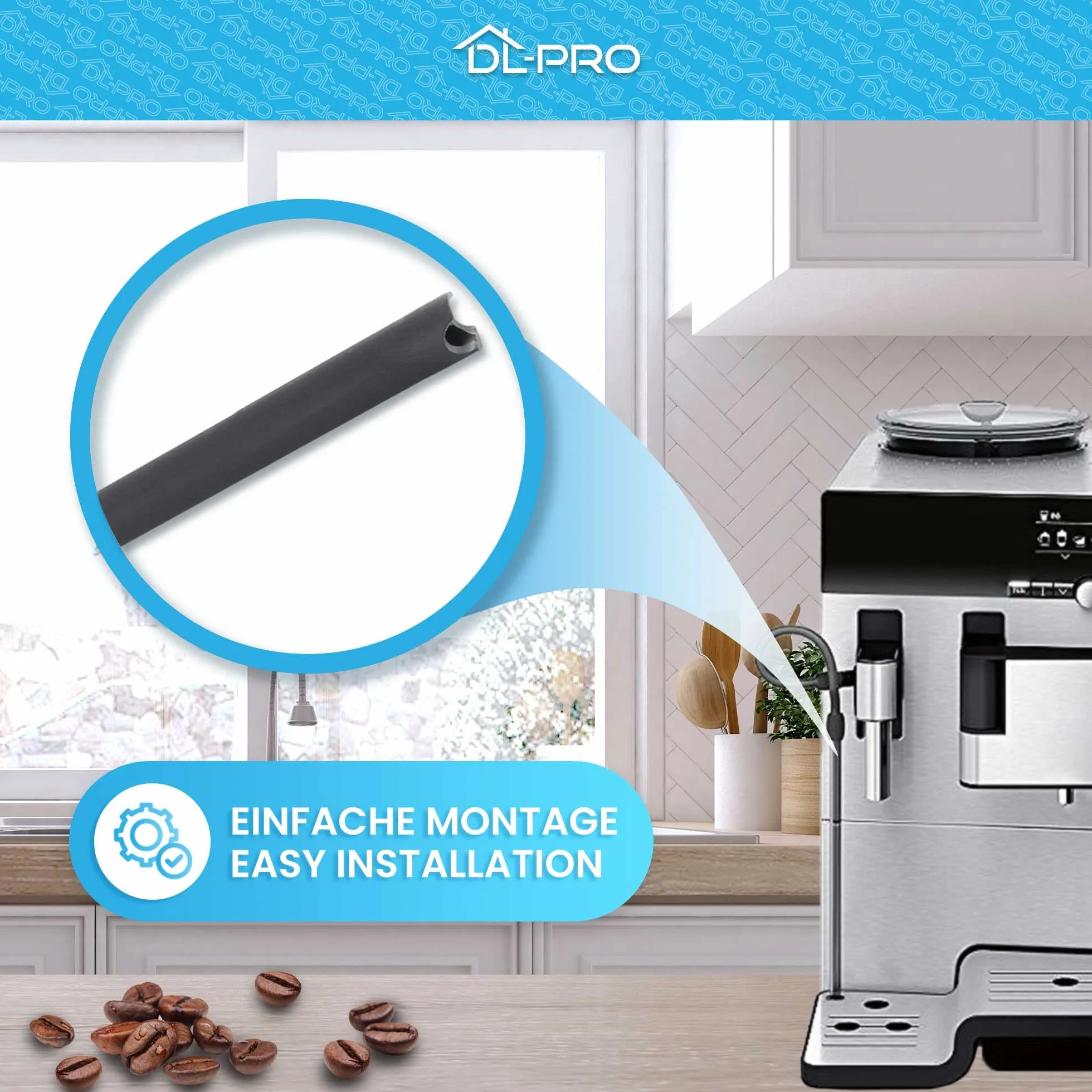 Siemens 12011773 Tubo de aspiración de leche 180 mm para cafetera EQ6 EQ7 EQ8 EQ9 IQ700