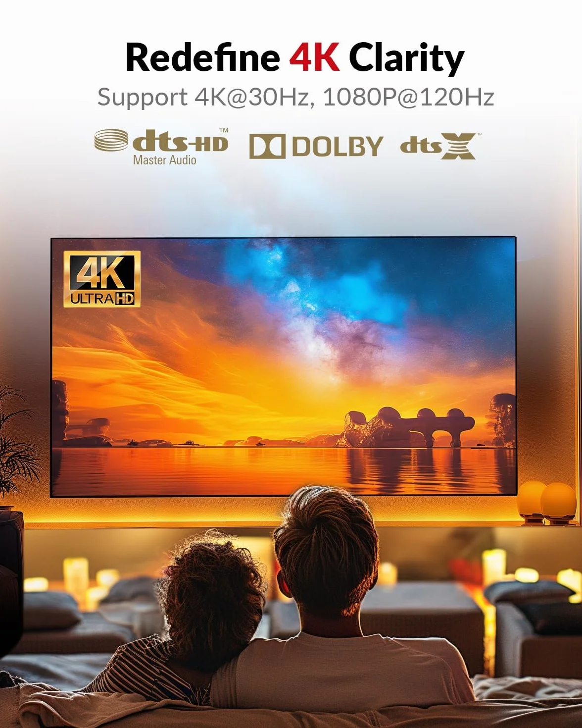 AV Access Extensor KVM 4K sobre TCP/IP Ethernet Hasta 120 m (390 pies), UHD 4K@30Hz 1080P@120Hz, 16 Juegos de Interruptores DIP, Función EDID, 3 Puertos USB 2.0, a Través de Cable Cat5e/6