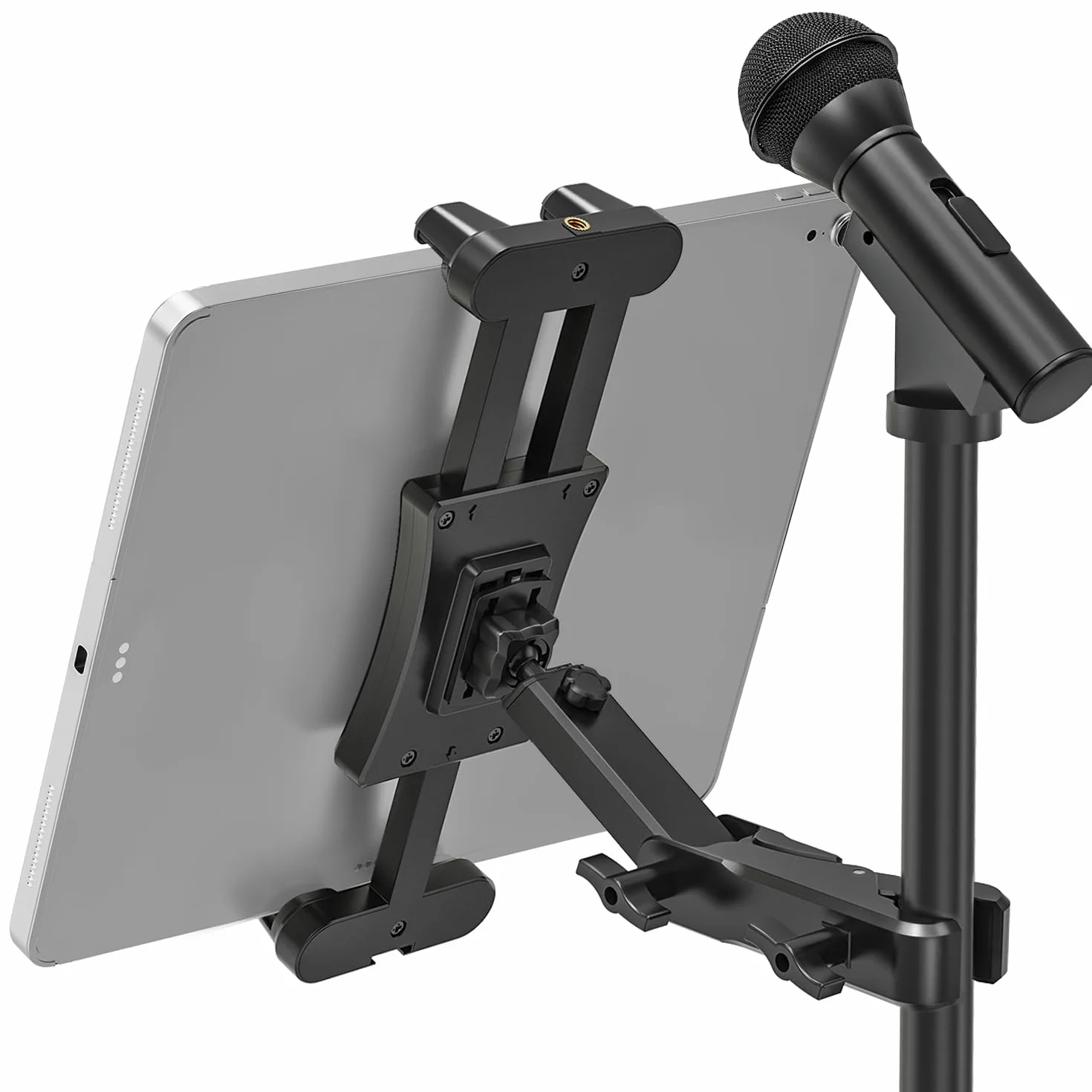 Soporte de Micrófono para Tableta, Soporte Tableta Pie de Micro 360° Ajustable, Atril iPad de Música para iPad, Pro, Mini, Air, Toutes Tabletas et Teléfono 4,7-13,5"