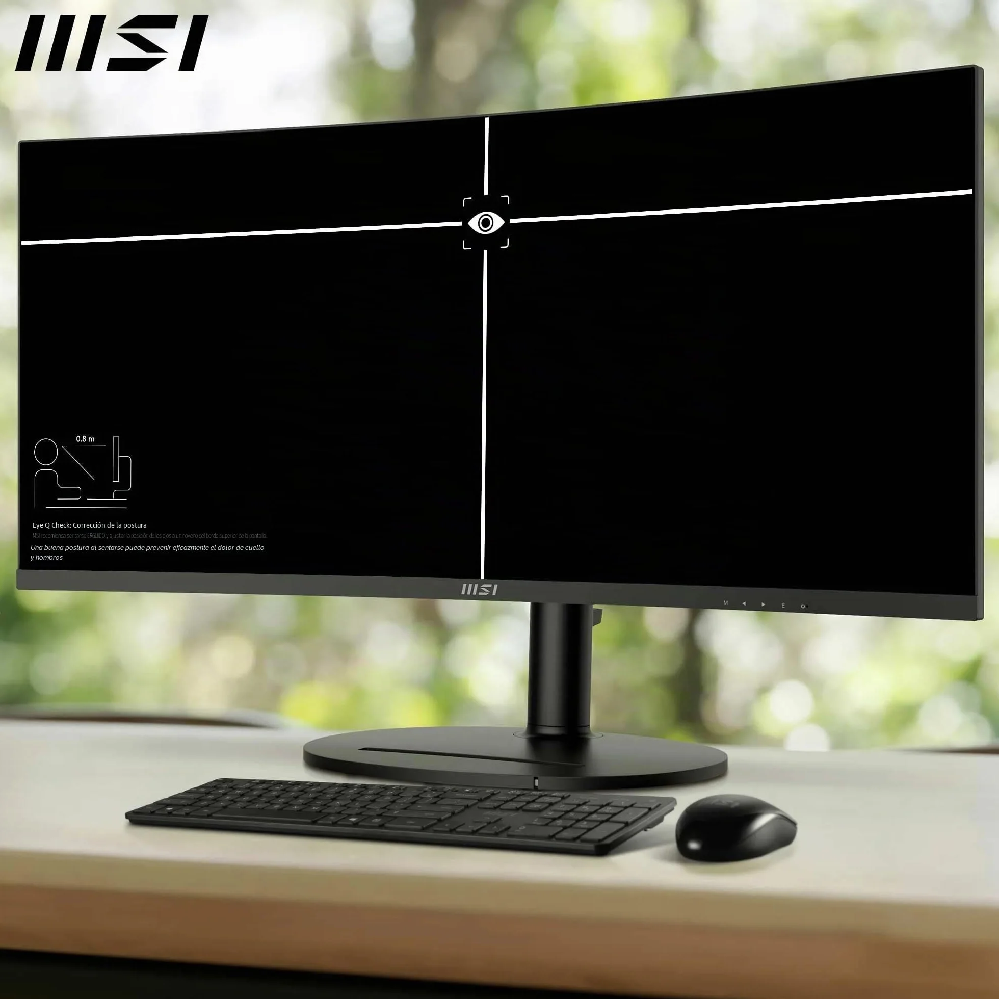 MSI Modern MD342CQP Monitor Curvo de 34'' UWQHD 1500R - Panel VA 3440 x 1440, KVM, Pip/PBP, Amplia, Altavoces Integrados, Ajustable en 3 direcciones - HDMI 2.0b, DisplayPort (1.4a)