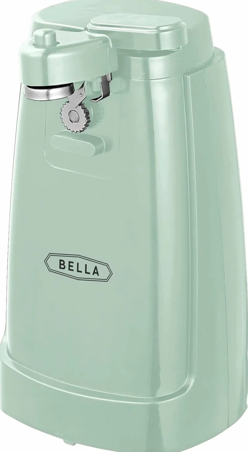 bella Abrelatas Eléctrico Afilador Cuchillos Abridor Tarros Botellas Multifuncional Acero Inoxidable Verde Salvia