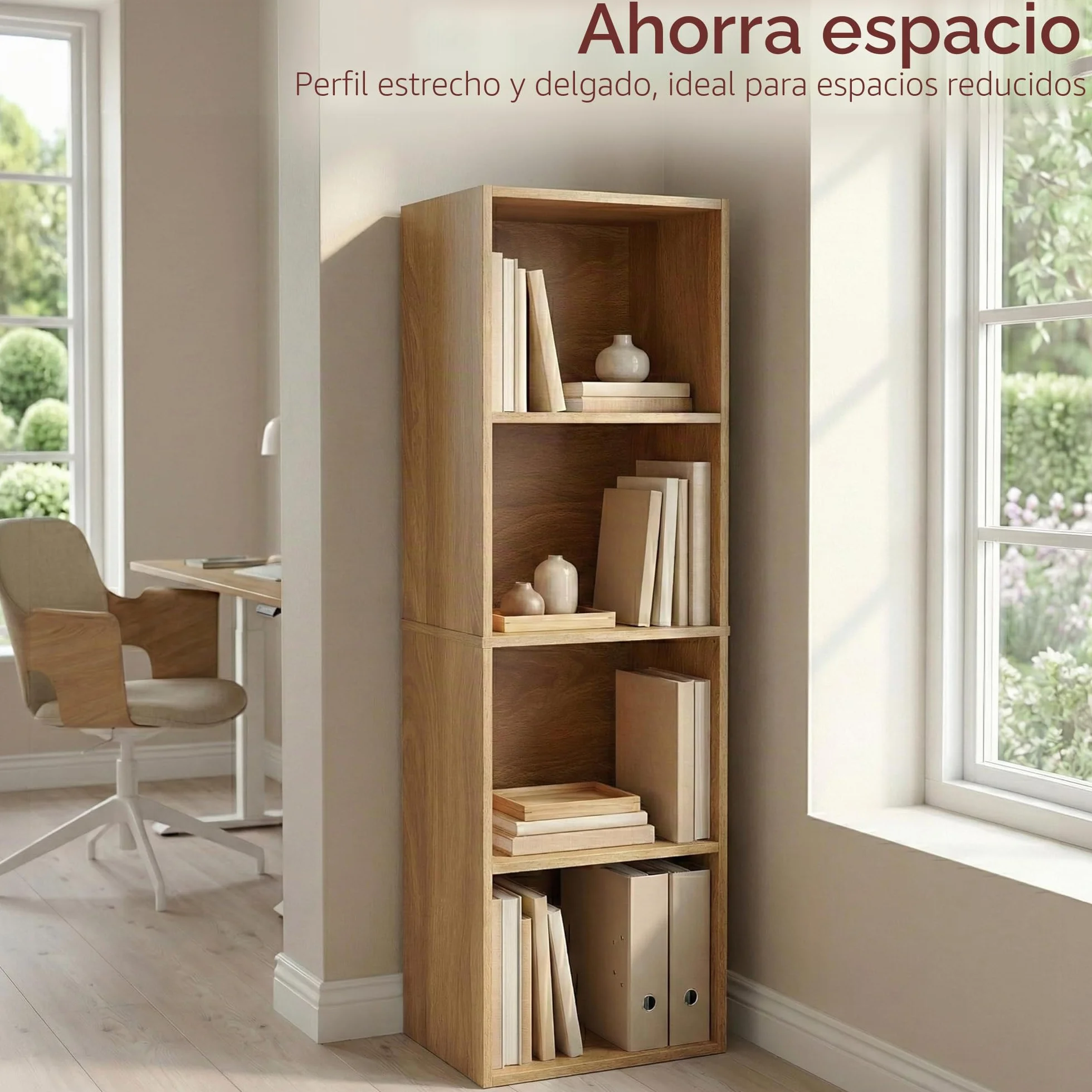 Vida Designs Estantería Oxford Cube Roble 4 Niveles