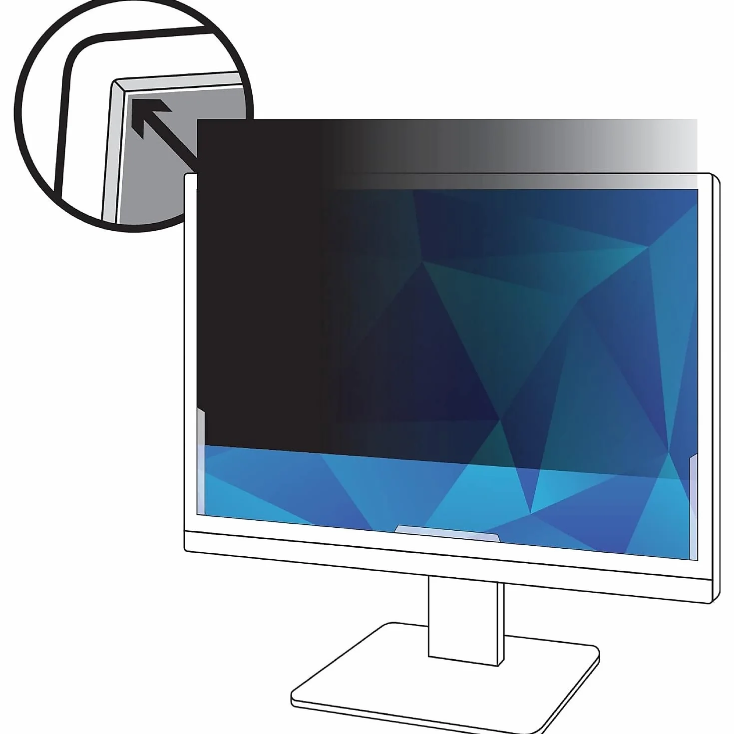 Filtro de privacidad de 3M para monitor estándar de 17 ", 5: 4, Negro