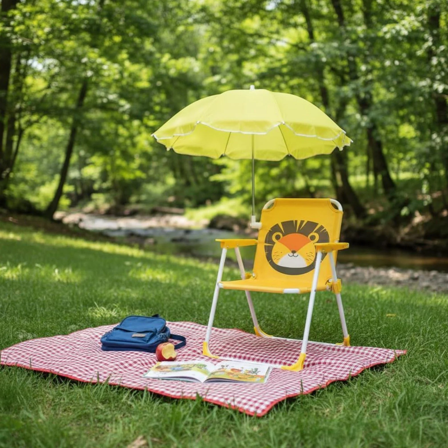 Predolo Silla de Playa Infantil con Sombrilla Protección Solar Plegable para Niños Unicornio