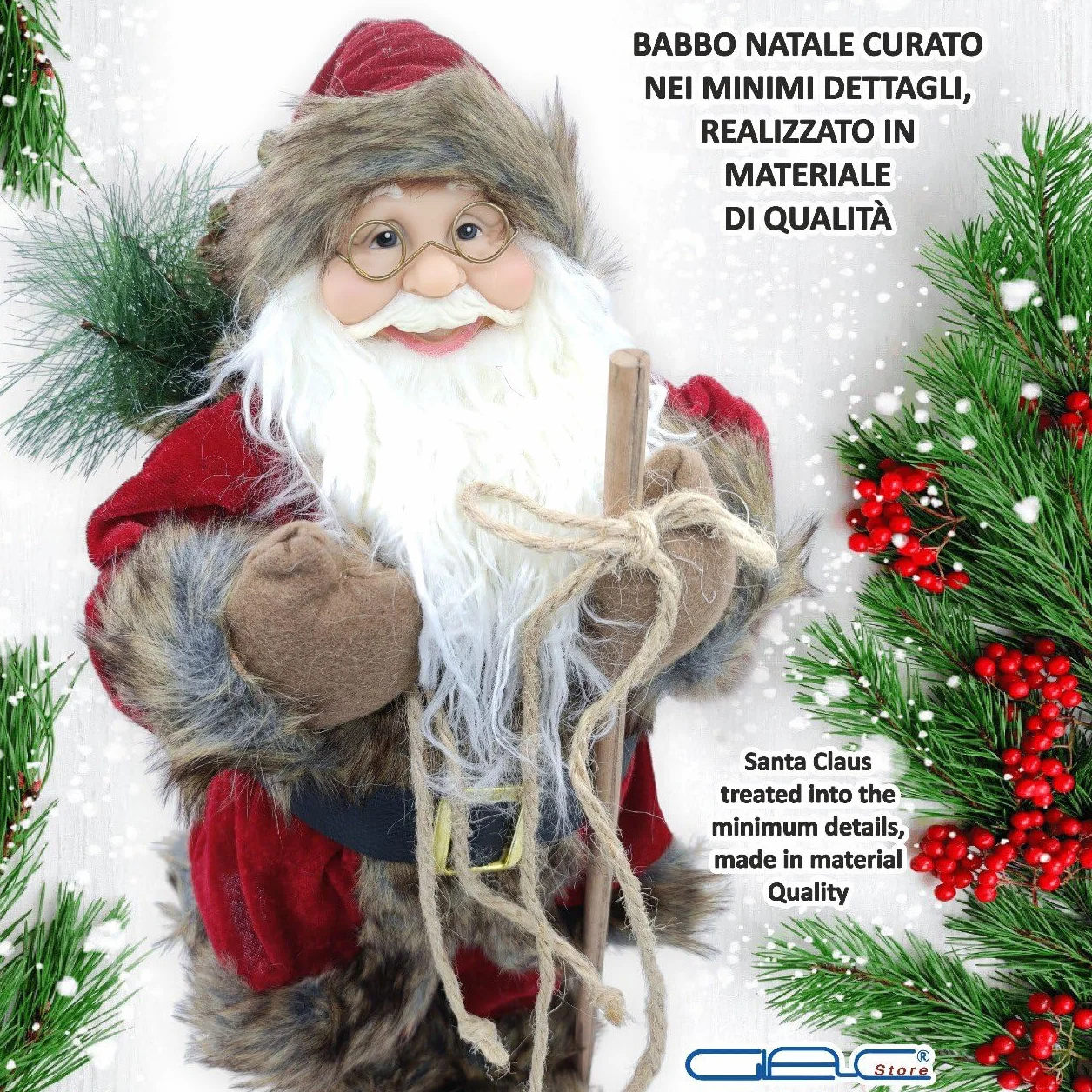 Figura de Papá Noel Santa Claus 60 cm 80 cm rojo blanco decoración navideña regalo
