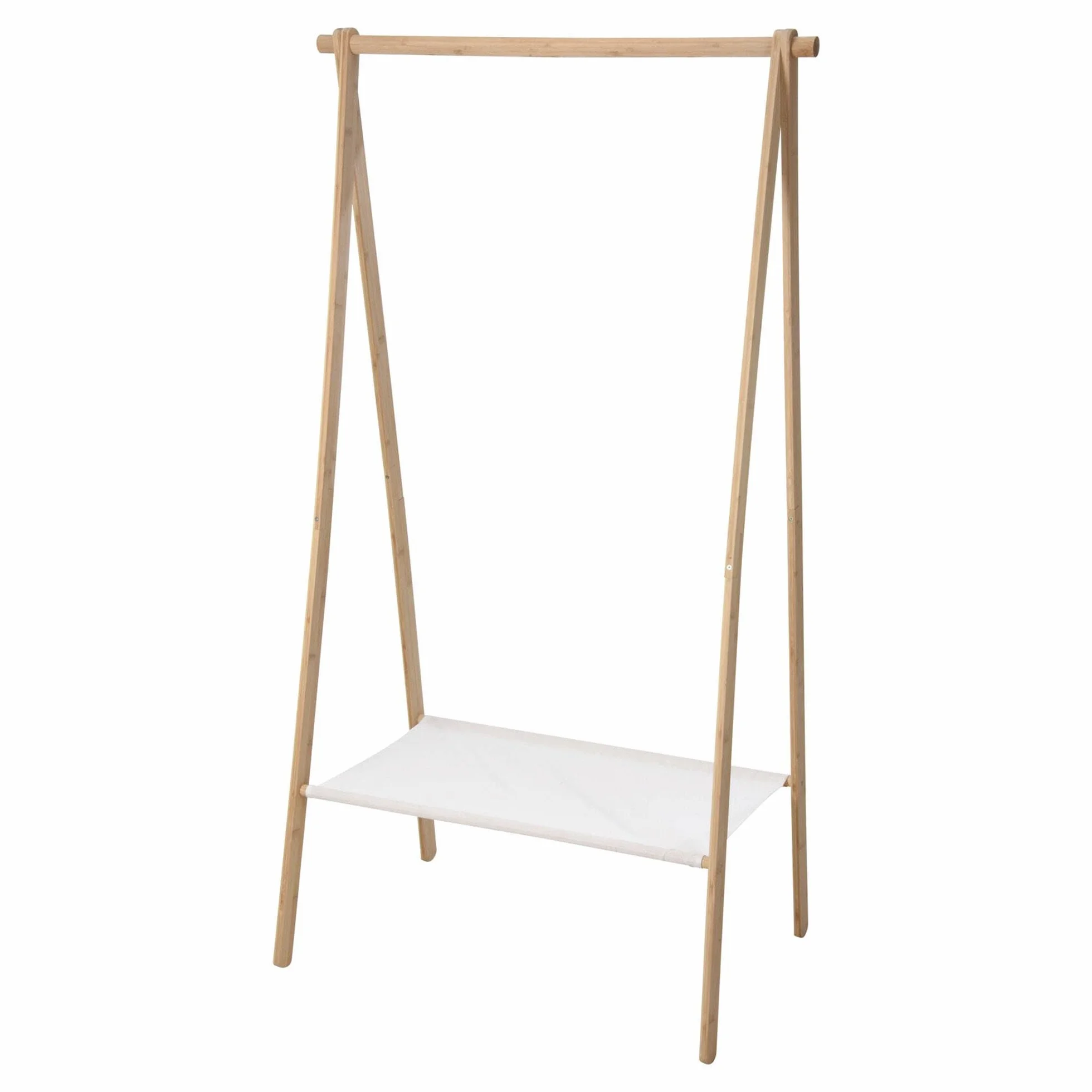 Well Home Perchero en bambú con Estante 86x57x155 cm Natural