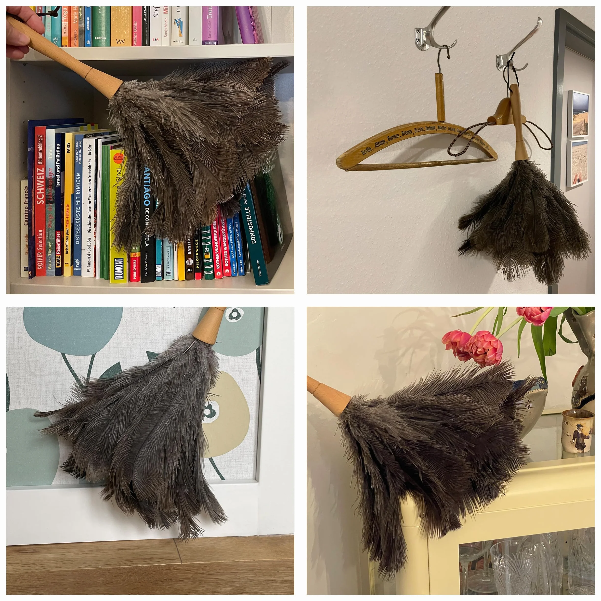 Plumero con Plumas de Avestruz 40 cm Hecho a Mano UE