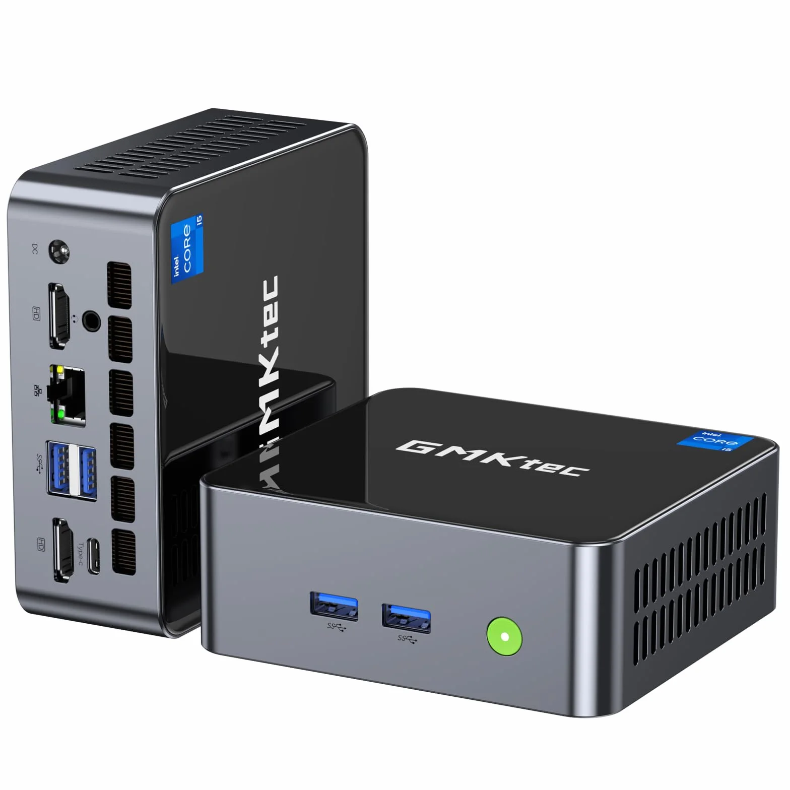 GMKtec M3 Mini PC Intel i5-12450H (8C/12T, up to 4.40GHz) Desktop Computer 16GB DDR4 (8GB*2) 1TB SSD, HDMI 4K, 4X USB 3.2, USB-C, WiFi 6, BT 5.2, RJ45 2.5G Black
