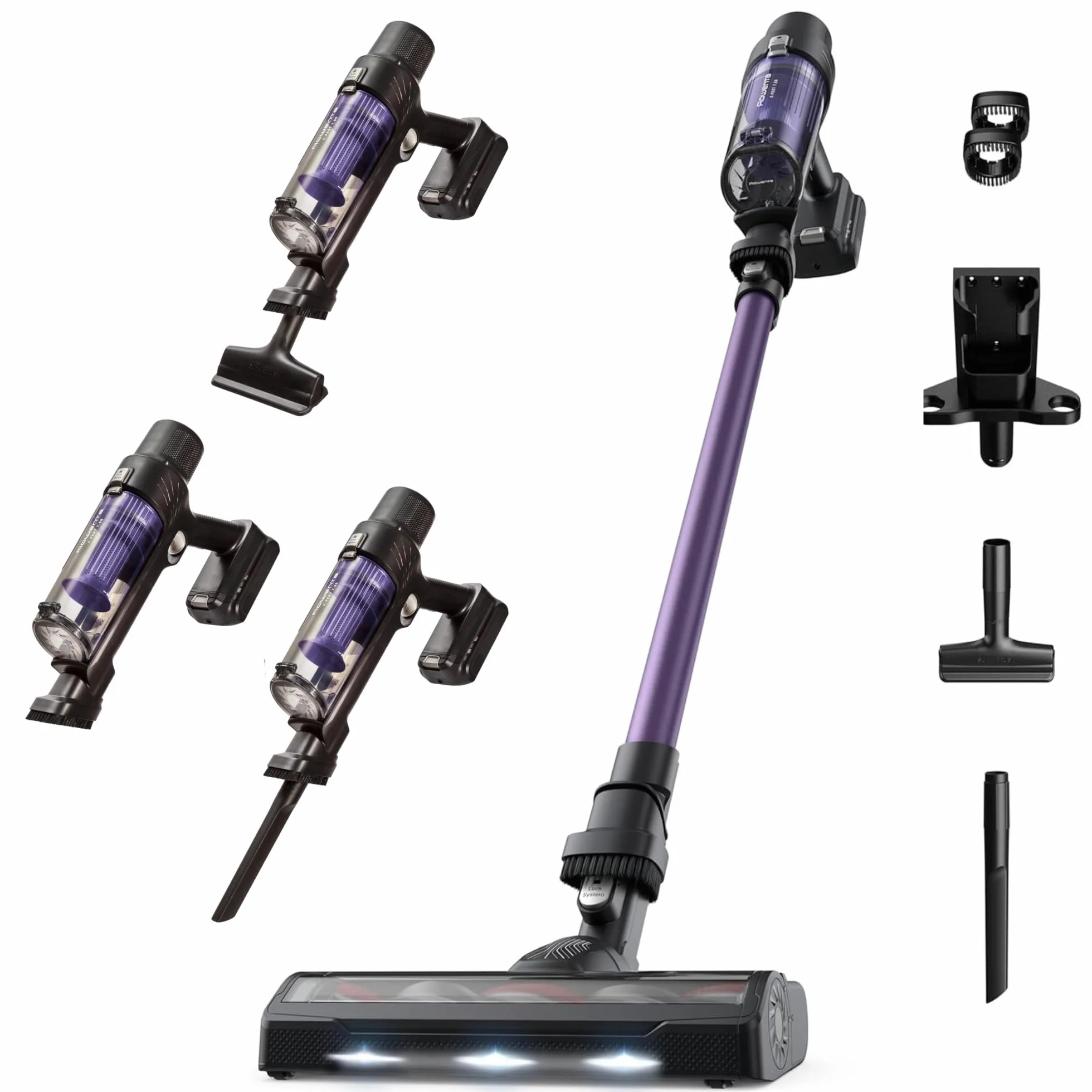 Rowenta X-Pert 7.60 Aspiradora sin cables, 140W, filtro HEPA, 45 min, luz LED, lila