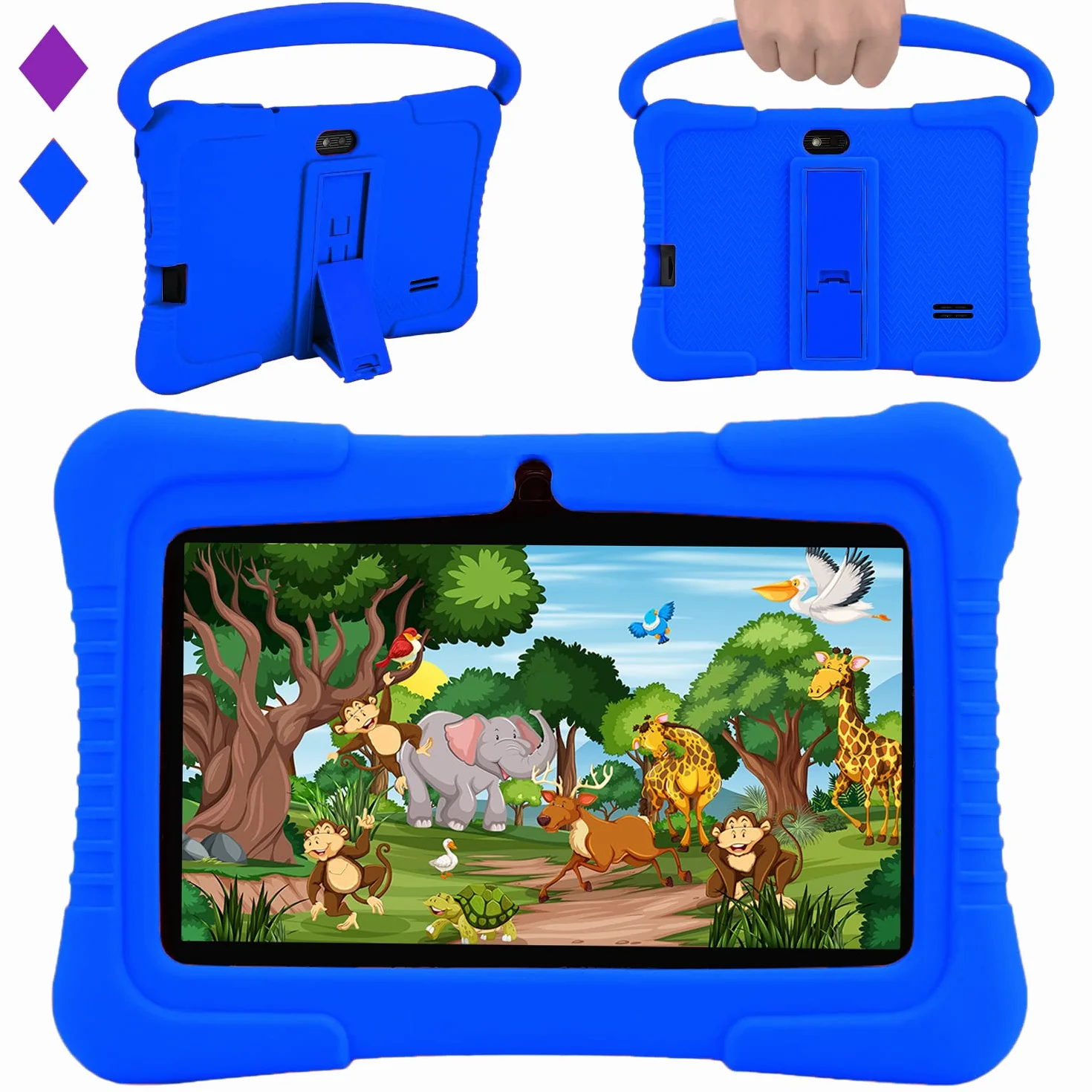 Veidoo Tableta Android para niños de 7 Pulgadas con WiFi, 2GB RAM / 32GB ROM, Pantalla táctil, Control Parental para niños pequeños, Cámara Dual, Juegos, Tableta educativa(Azul Oscuro)