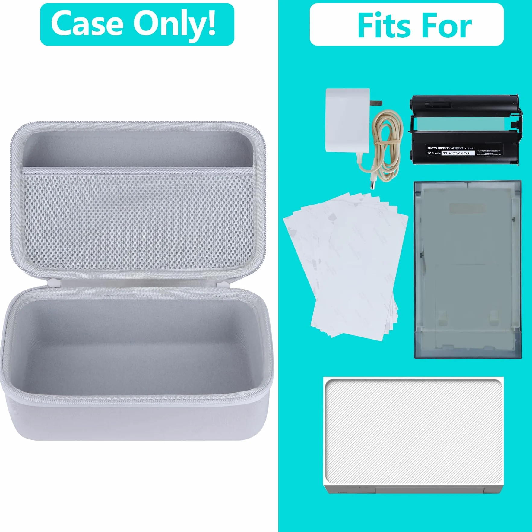 Dura Funda Protectora Compatible con Liene Amber M100 / M200 Impresora Fotográfica (Blanco)