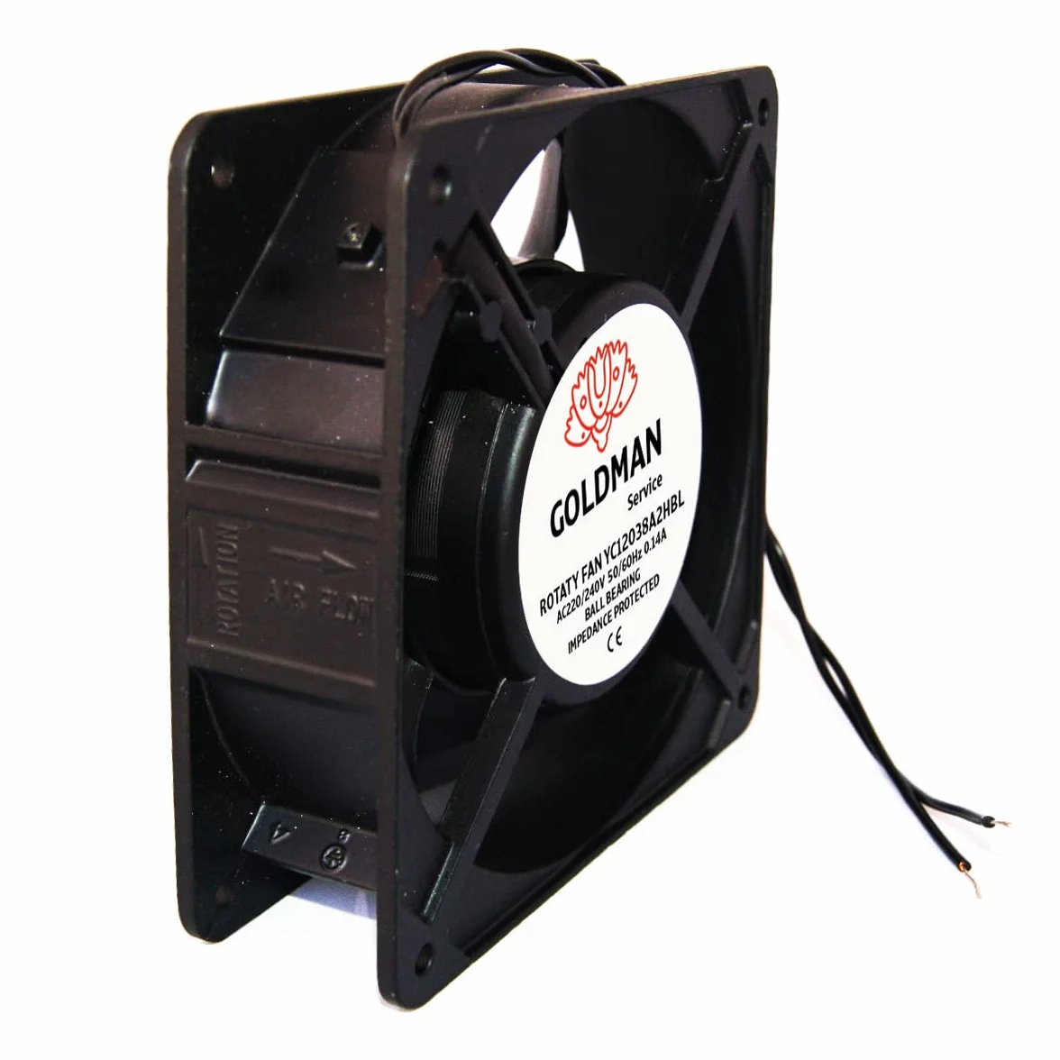 GOLDMAN SERVICE Ventilador fan Axial de refrigeración 120 x 120 x 38 mm - extractor de aire para enfriamiento de máquinas y circulación de aire (23W)