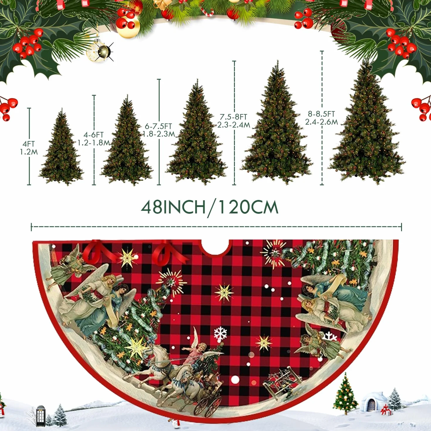 Falda Arbol de Navidad 120cm Alfombra Decoracion Fiestas Navideñas