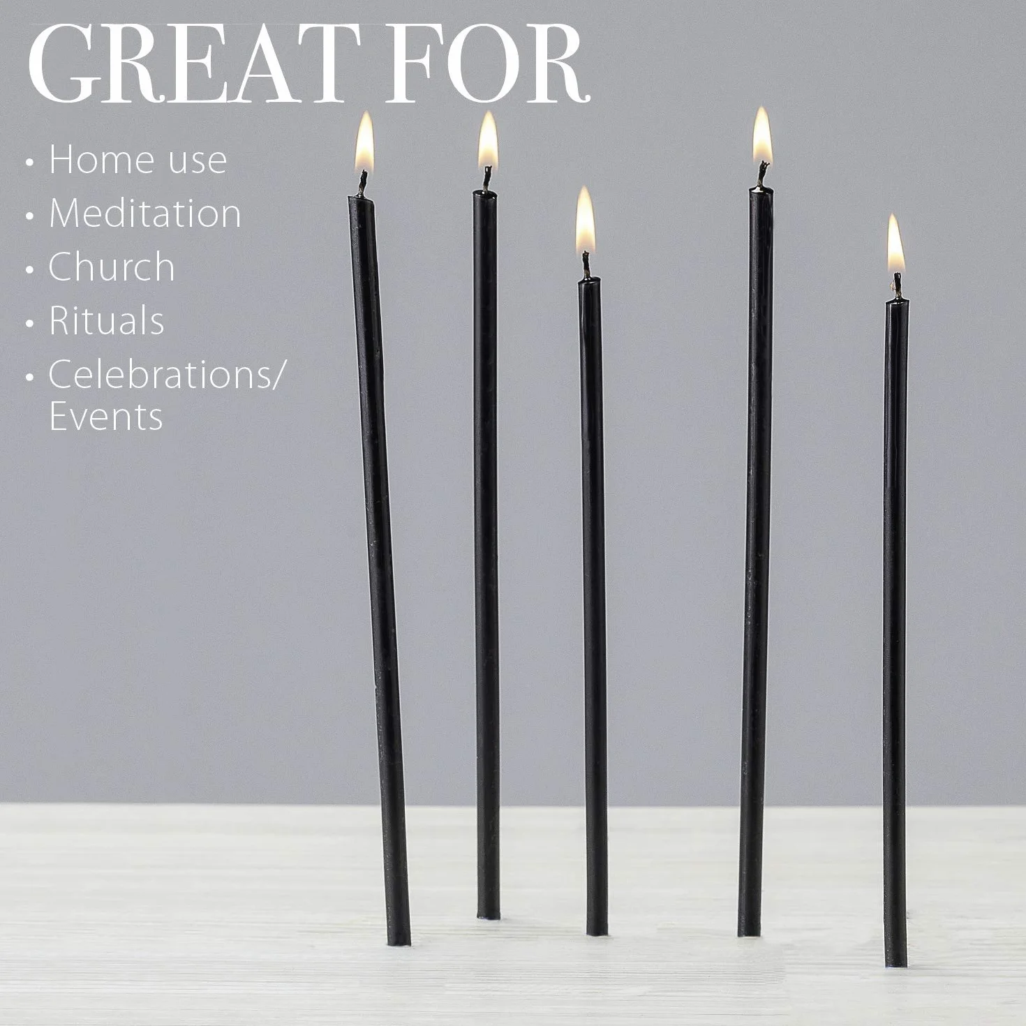Danilovo Velas de Cera de Abeja Negro 16 cm 50 Unidades