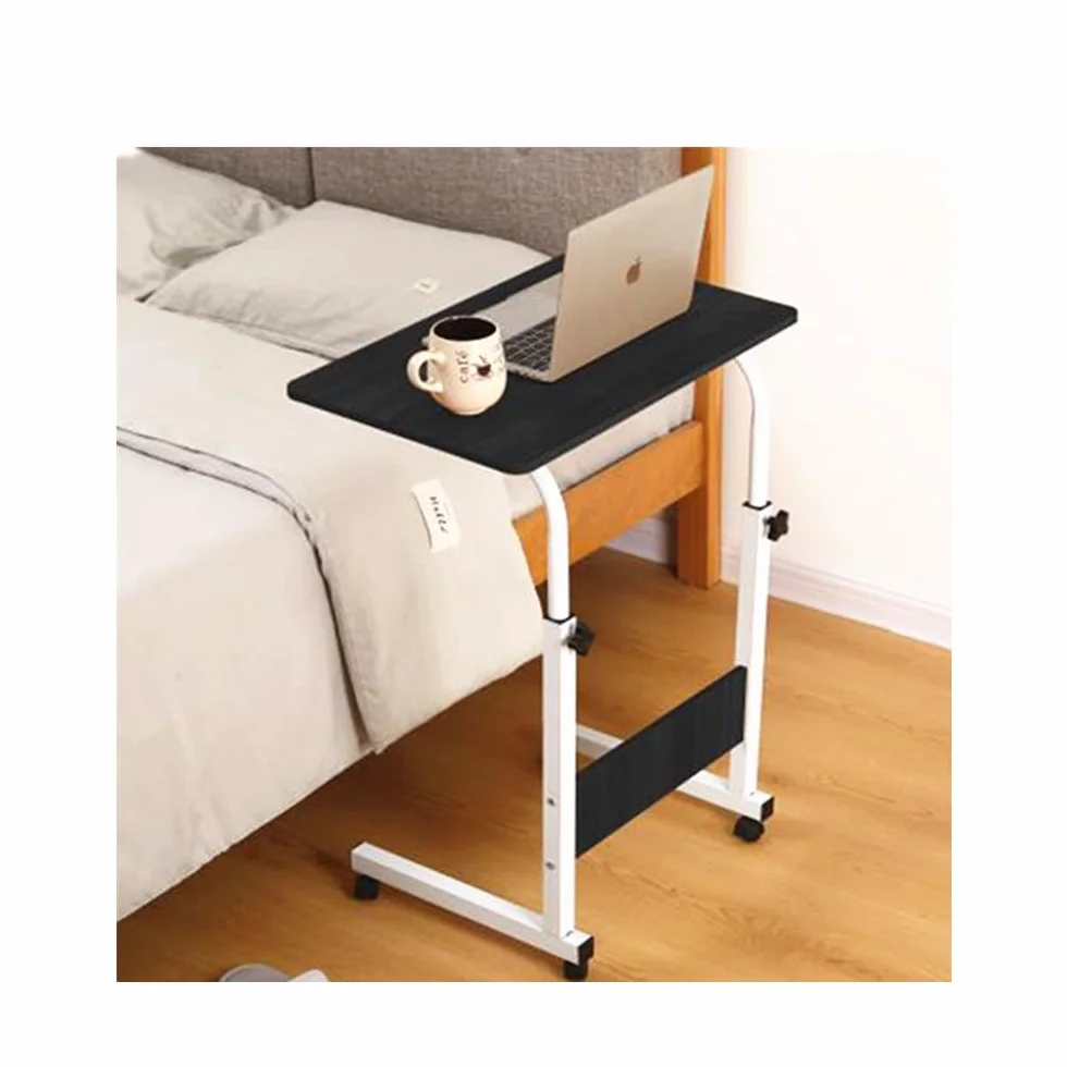 Mesa portatil Ordenador Escritorio con Ruedas 60x40cm Ajustable Altura (Arce Blanco)