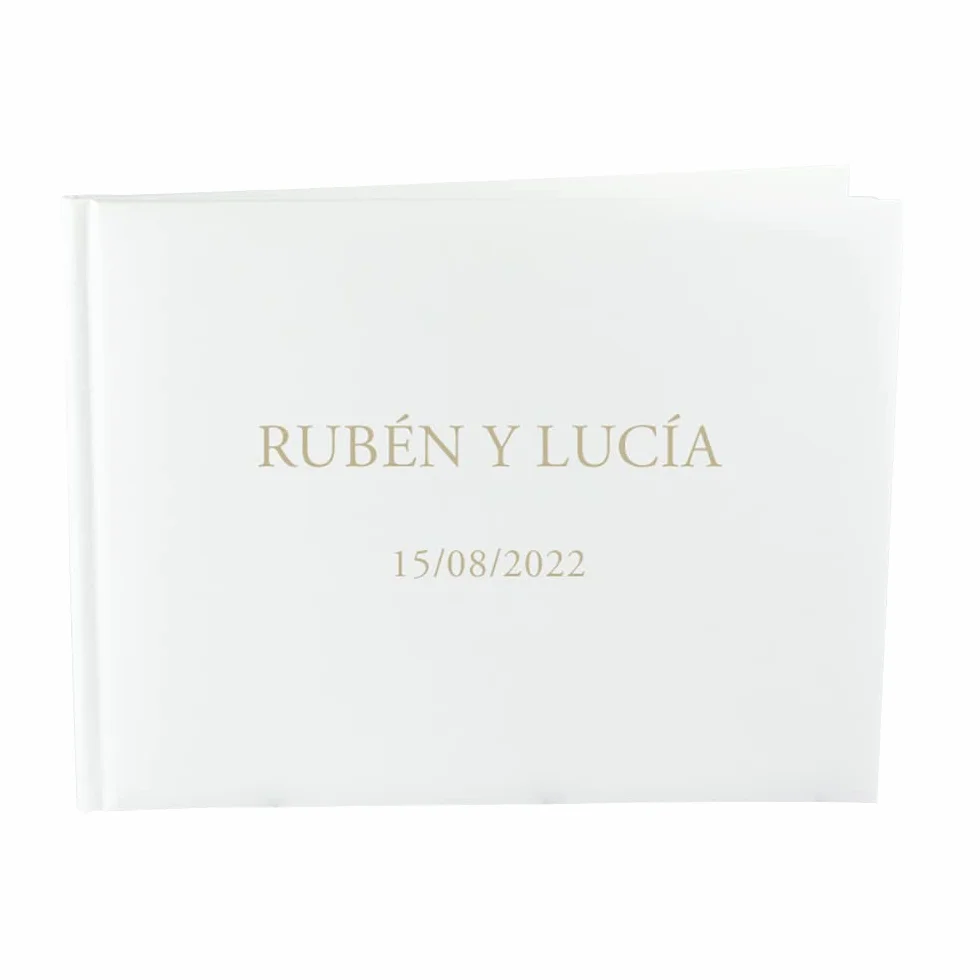 Álbum Personalizado para Libro de Firmas | Cubierta Rígida Blanca | Libro de Visitas para Bodas | 27 x 21 cm | 40 Páginas
