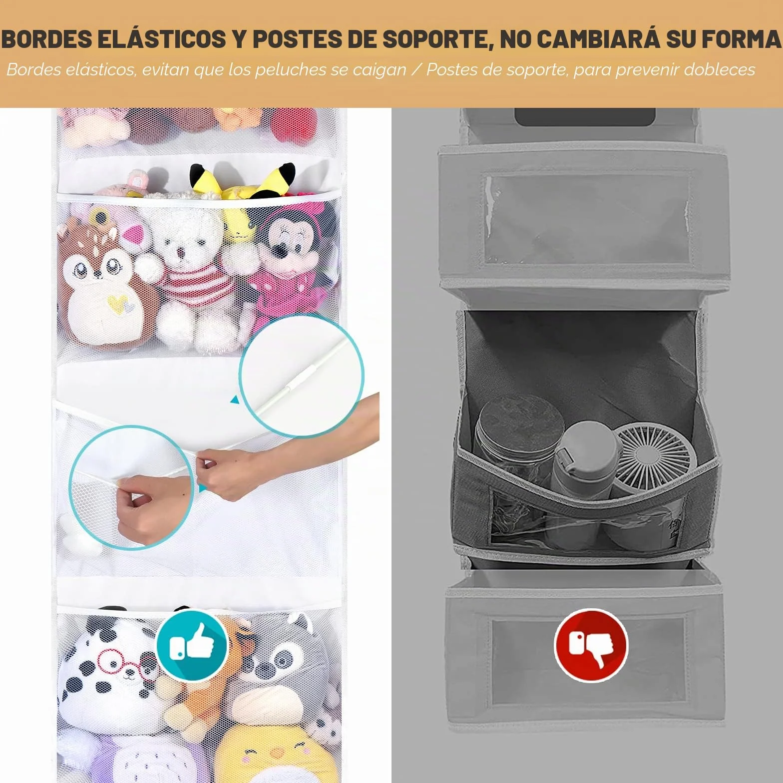 Organizador Colgante Sobre La Puerta Almacenamiento Red Hamaca Para Animales De Peluche Dormitorio Cuarto Niños