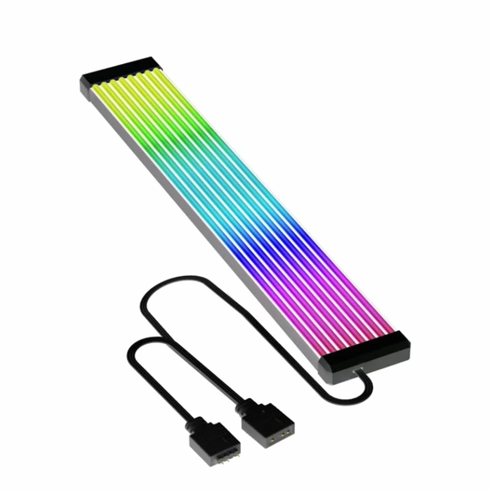 TZMRIT PC Cable Rgb, ARGB PSU Cable Cover Cable Extension, RGB Power Extension Cable Cover Kit for Motherboard and GPU PC Cable Parts Decoration (8PIN BK)