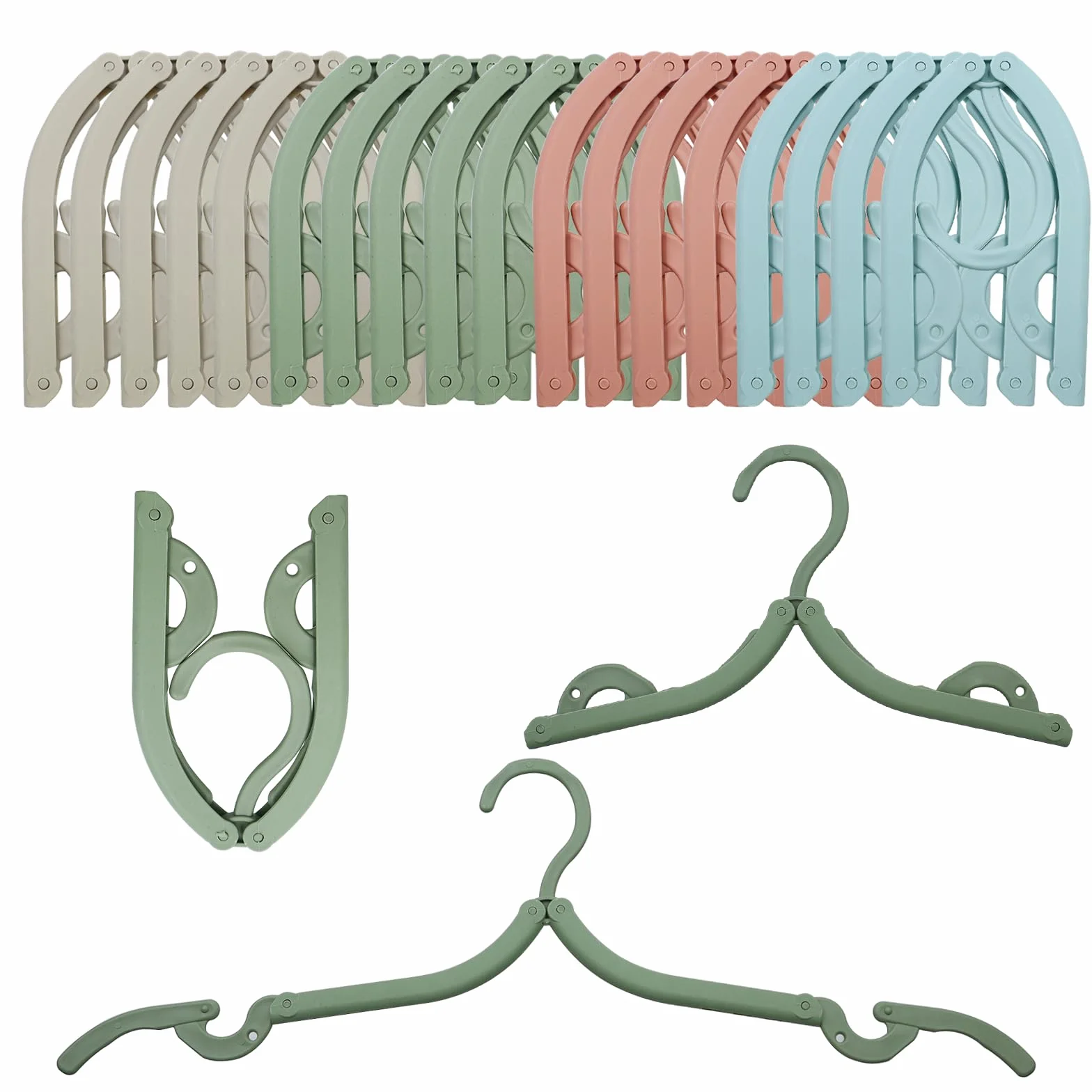 Perchas Plegables de Viaje Portátiles Antideslizantes Plástico 18 Pcs