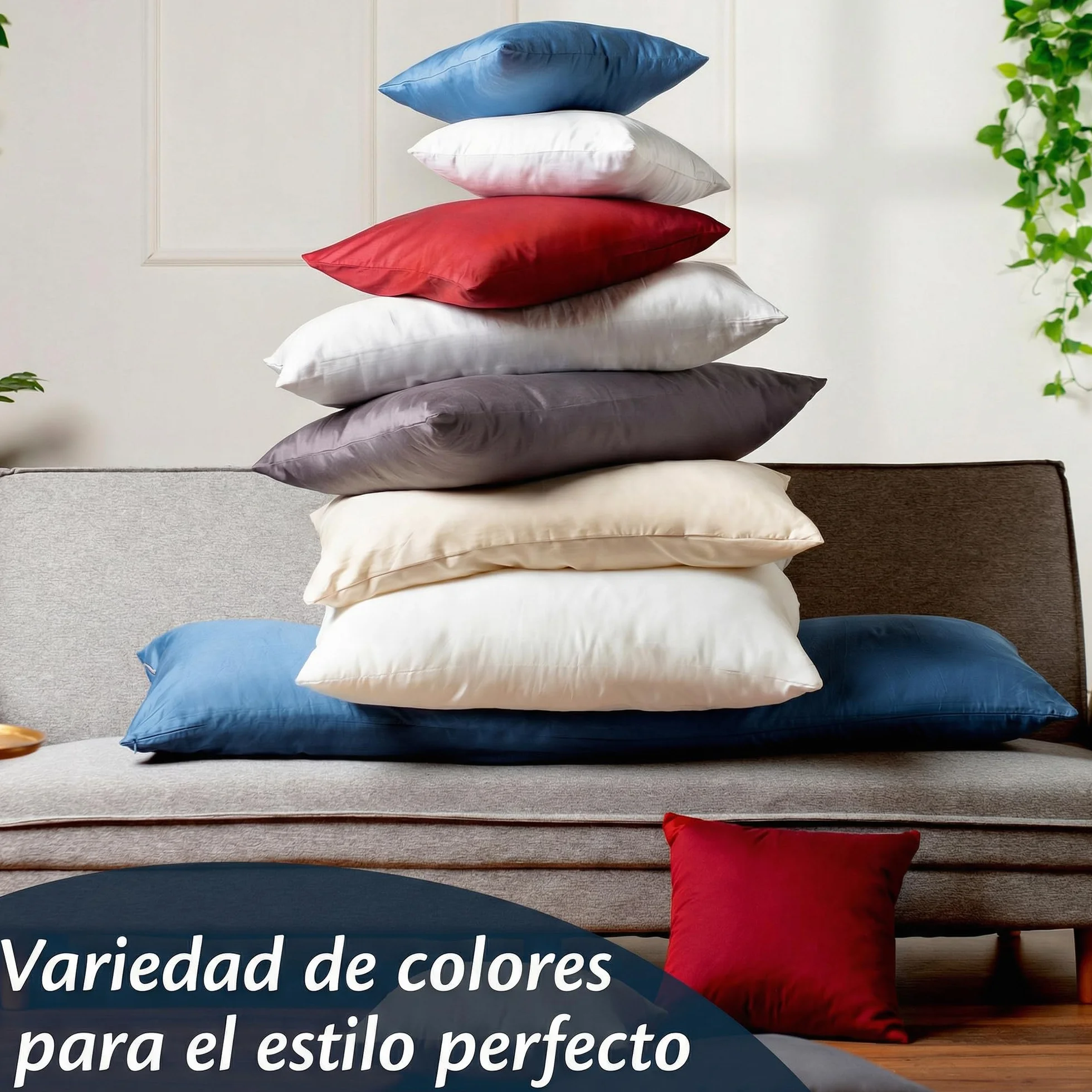 Flowen Fundas de Cojín 45x45 Microfibra Juego de 2 Funda de Almohada Sofá Cremallera Invisible Lavable Hipoalergénico