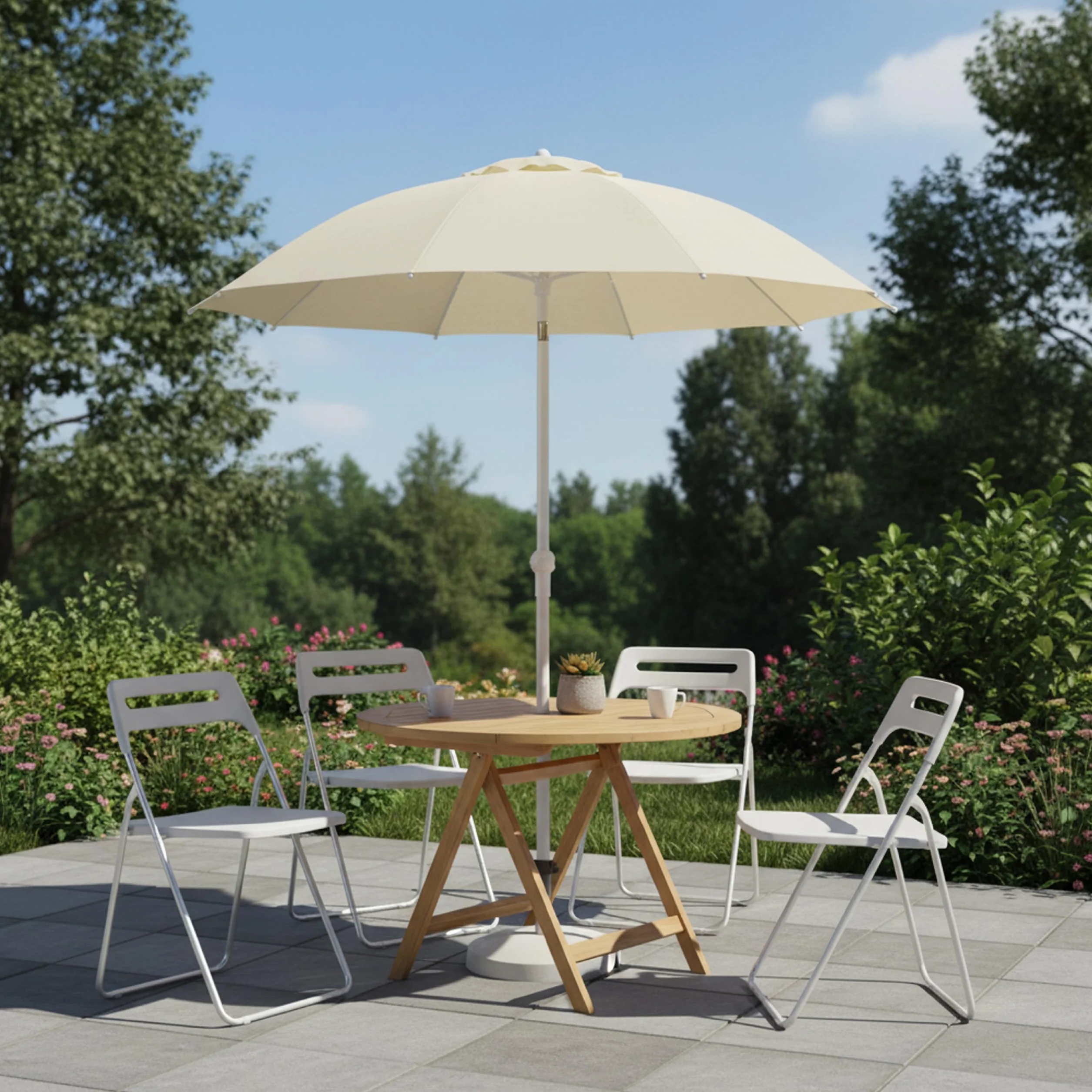 Baroni Home Silla Plegable Acero 42x38x78 cm Comedor Interior Exterior Blanco