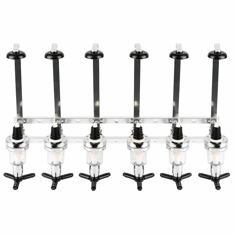 RELOVE - Portabotellas de pared, dispensador de botellas, dosificador, aluminio, 6 botellas, barra, dispensador de bebidas, botellas, dispensador de bebidas alcohólicas para fiesta bar