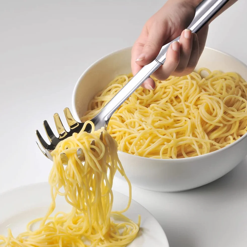 Spaghettilöffel Edelstahl poliert 32 cm ergonomischer Griff spülmaschinengeeignet