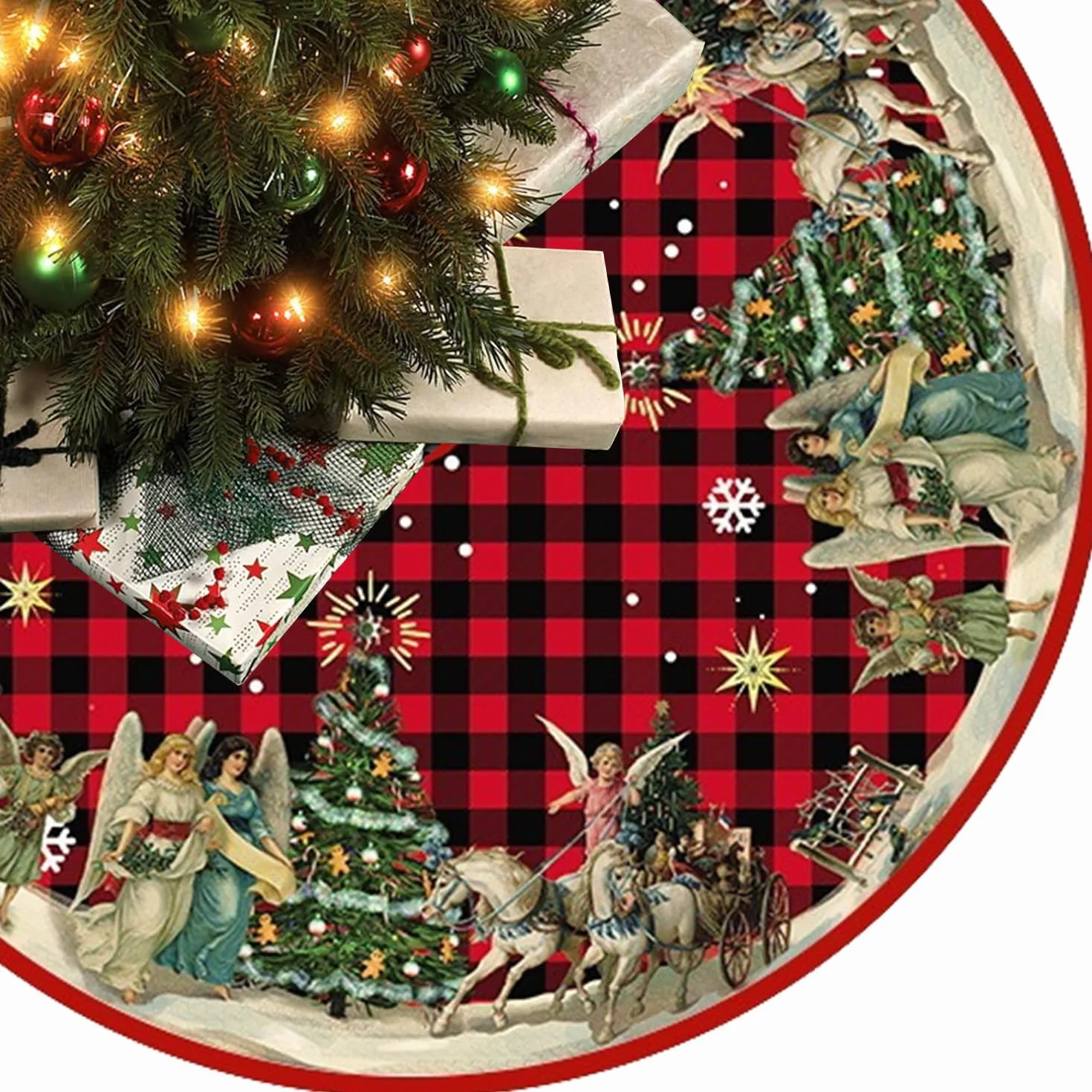 Falda Arbol de Navidad 120cm Alfombra Decoracion Fiestas Navideñas