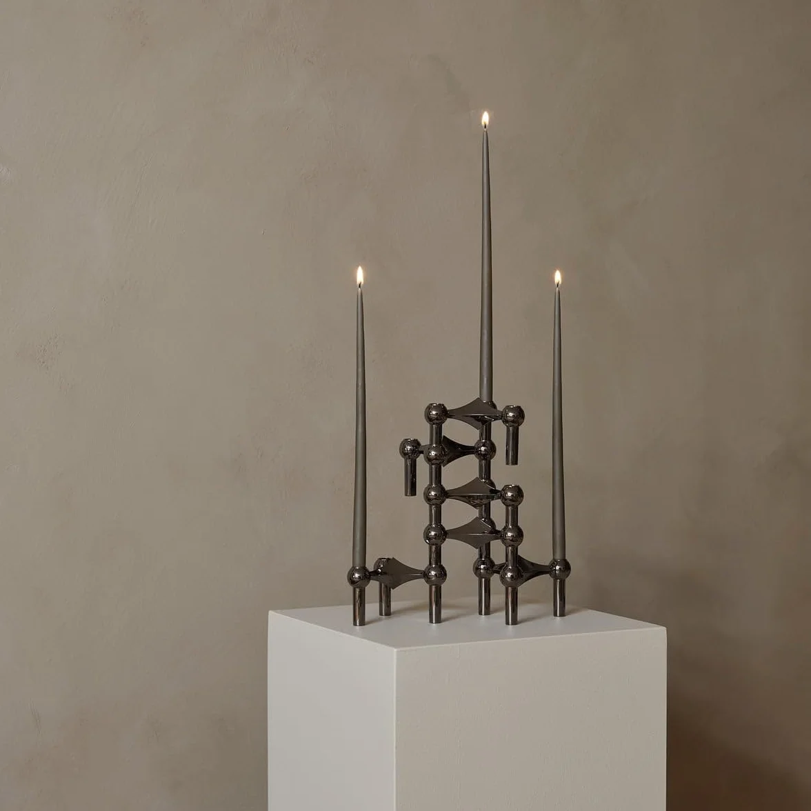 Ester & Erik Stoff Nagel Taper candles cera parafina negro, 3,5 h sin goteo, paquete 6