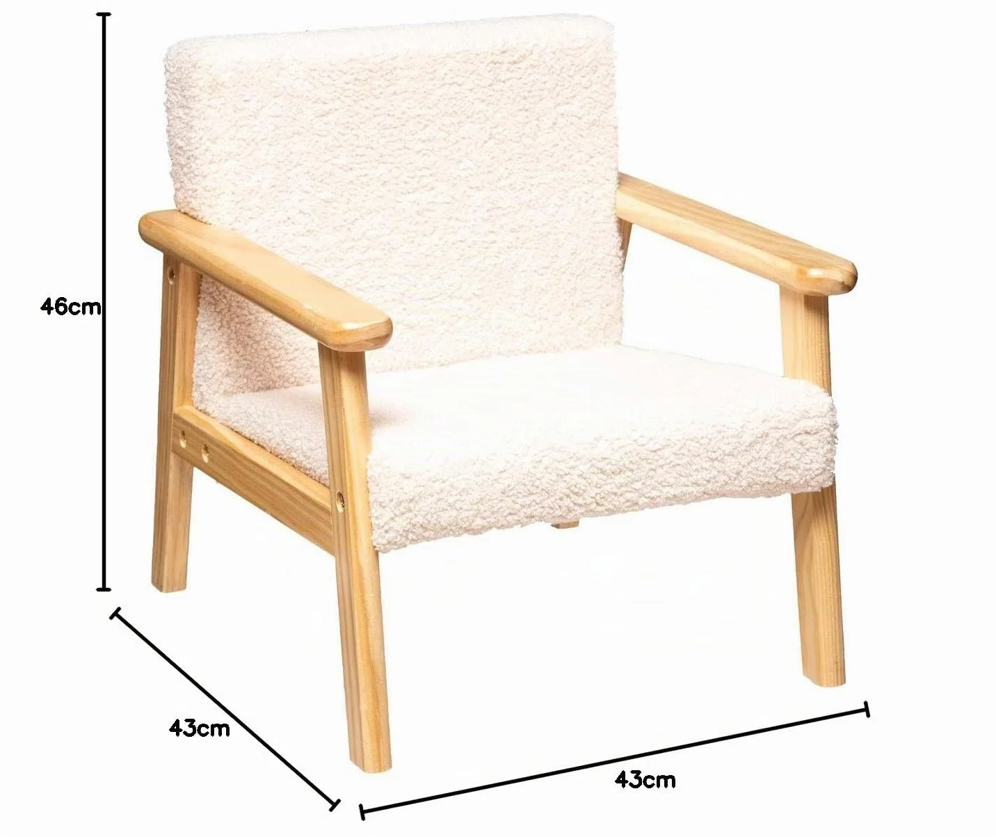 Sillón Infantil Basile Crudo Felpa Atmosphera