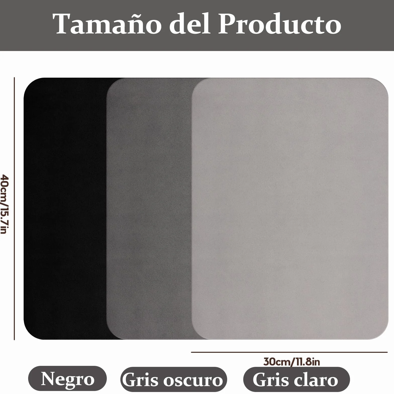 Scettar 3 Piezas Alfombrilla Escurreplatos de Silicona 40x30cm Súper Absorbente para Cocinas
