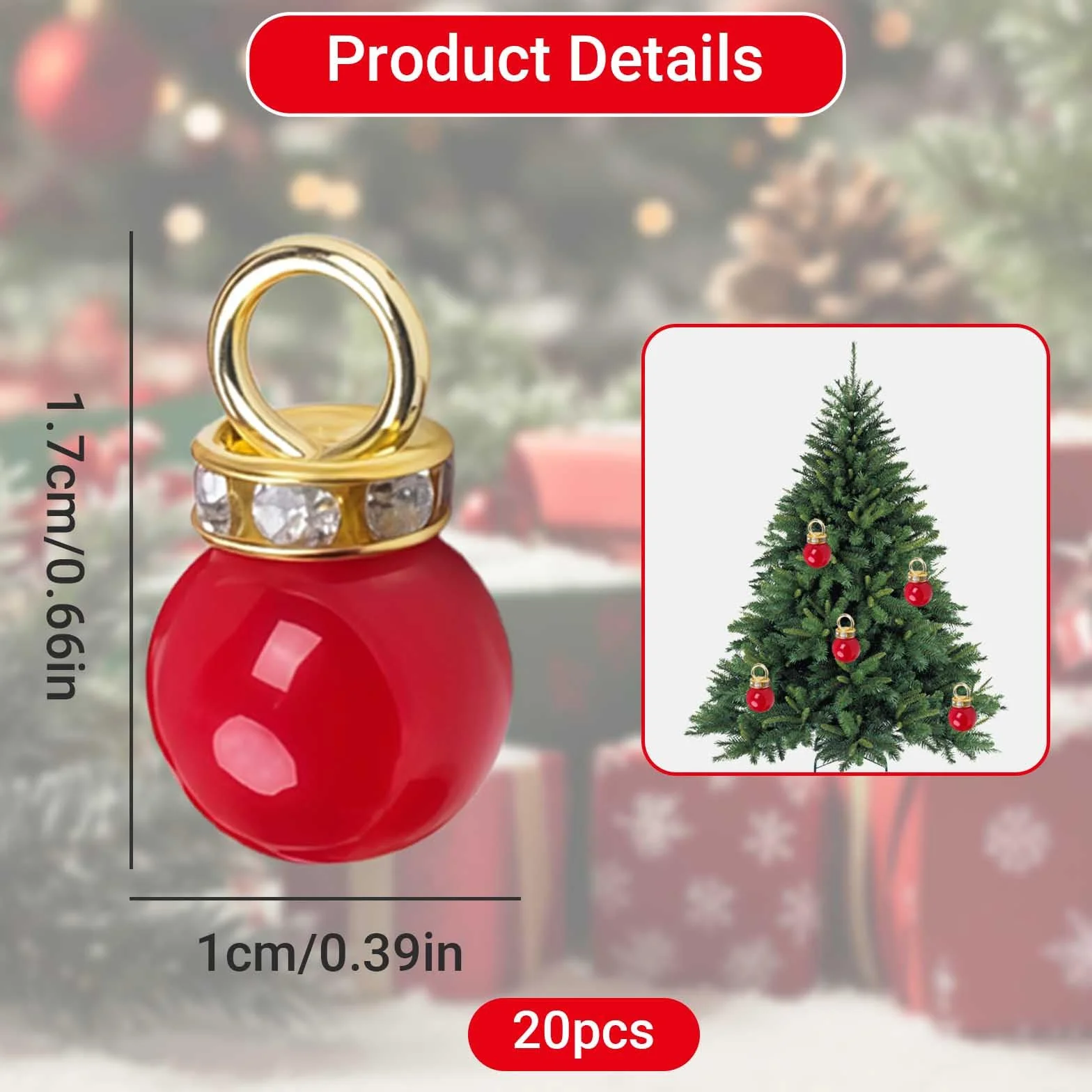Bolas de Navidad Miniatura 20 Unidades – Adornos navideños pequeños Colores Surtidos