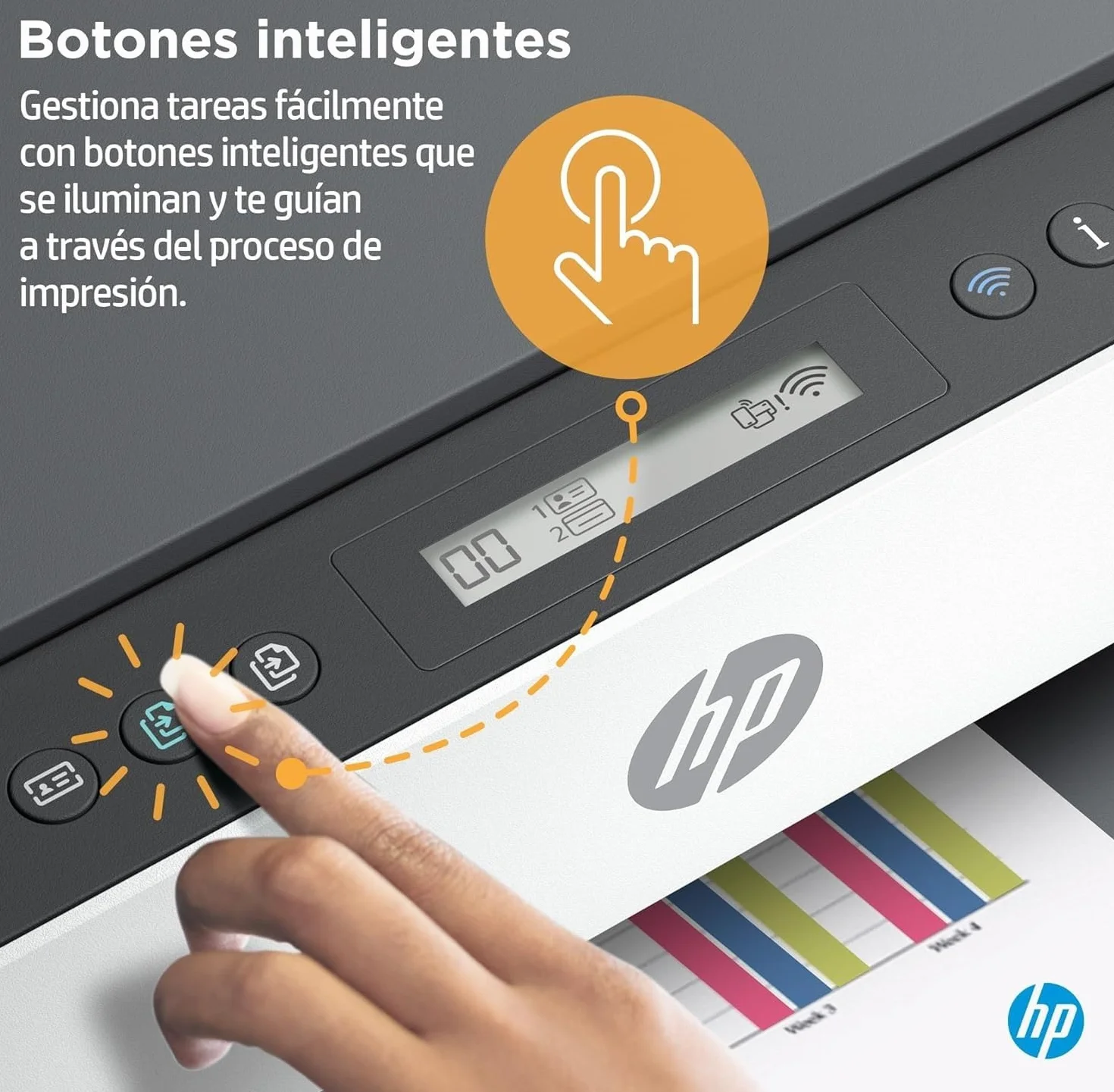 HP Smart Tank 7005 28B54A - Impresora A4 Multifunción con Deposito de Tinta Recargable, Impresión a Color, Escaner, Copiadora, Wi-Fi, Smart App, Blanca y Gris Oscuro